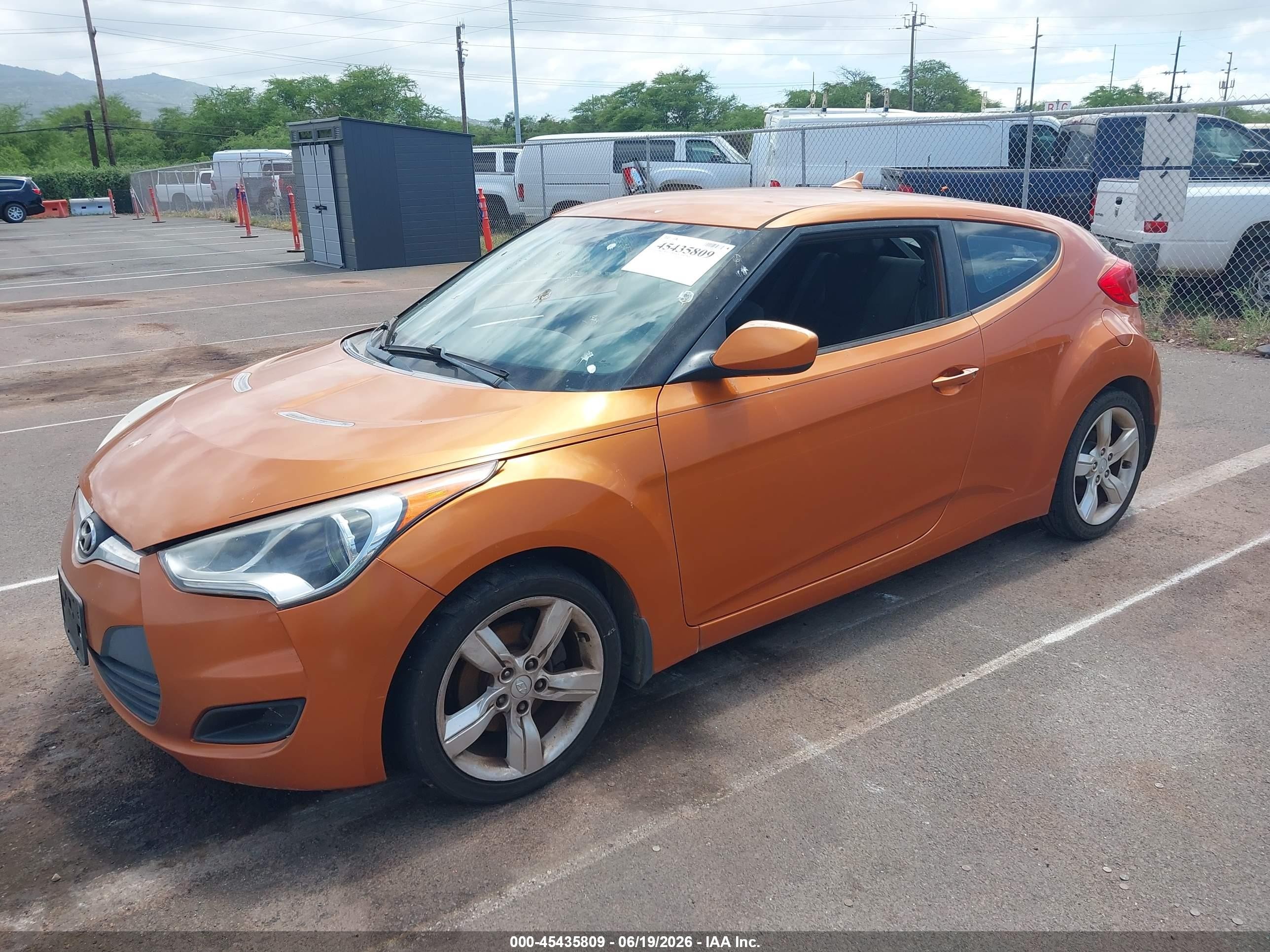 2012 Hyundai Veloster Base W/black Orange vin: KMHTC6AD7CU060083