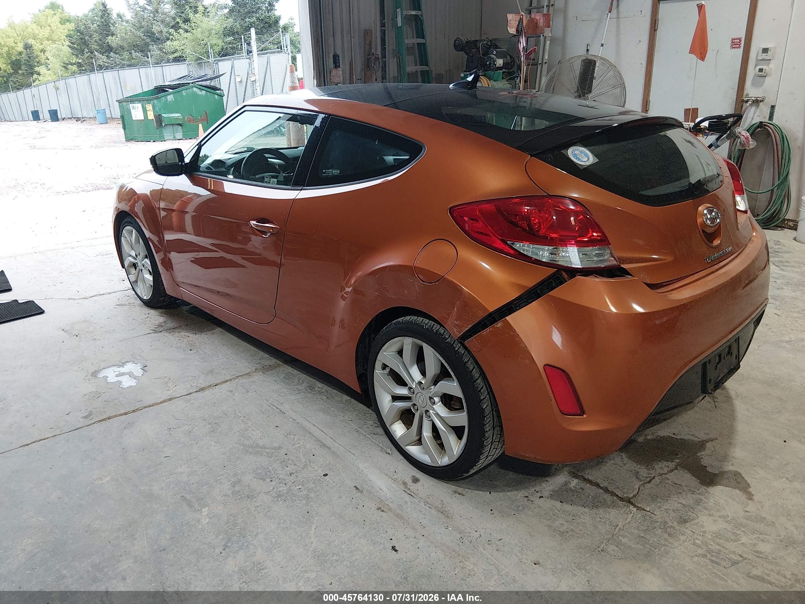 2012 Hyundai Veloster Base W/black Orange vin: KMHTC6AD7CU070371