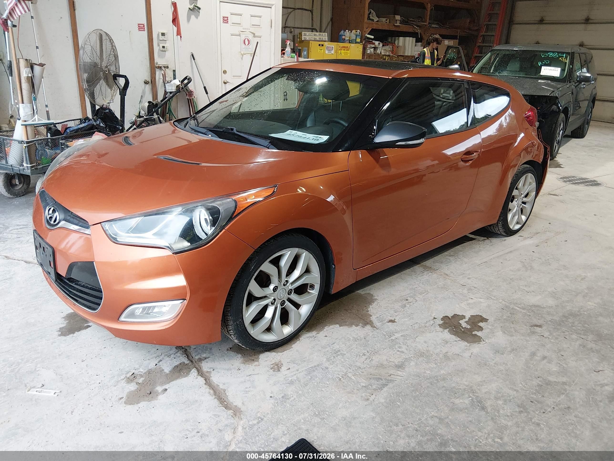 2012 Hyundai Veloster Base W/black Orange vin: KMHTC6AD7CU070371