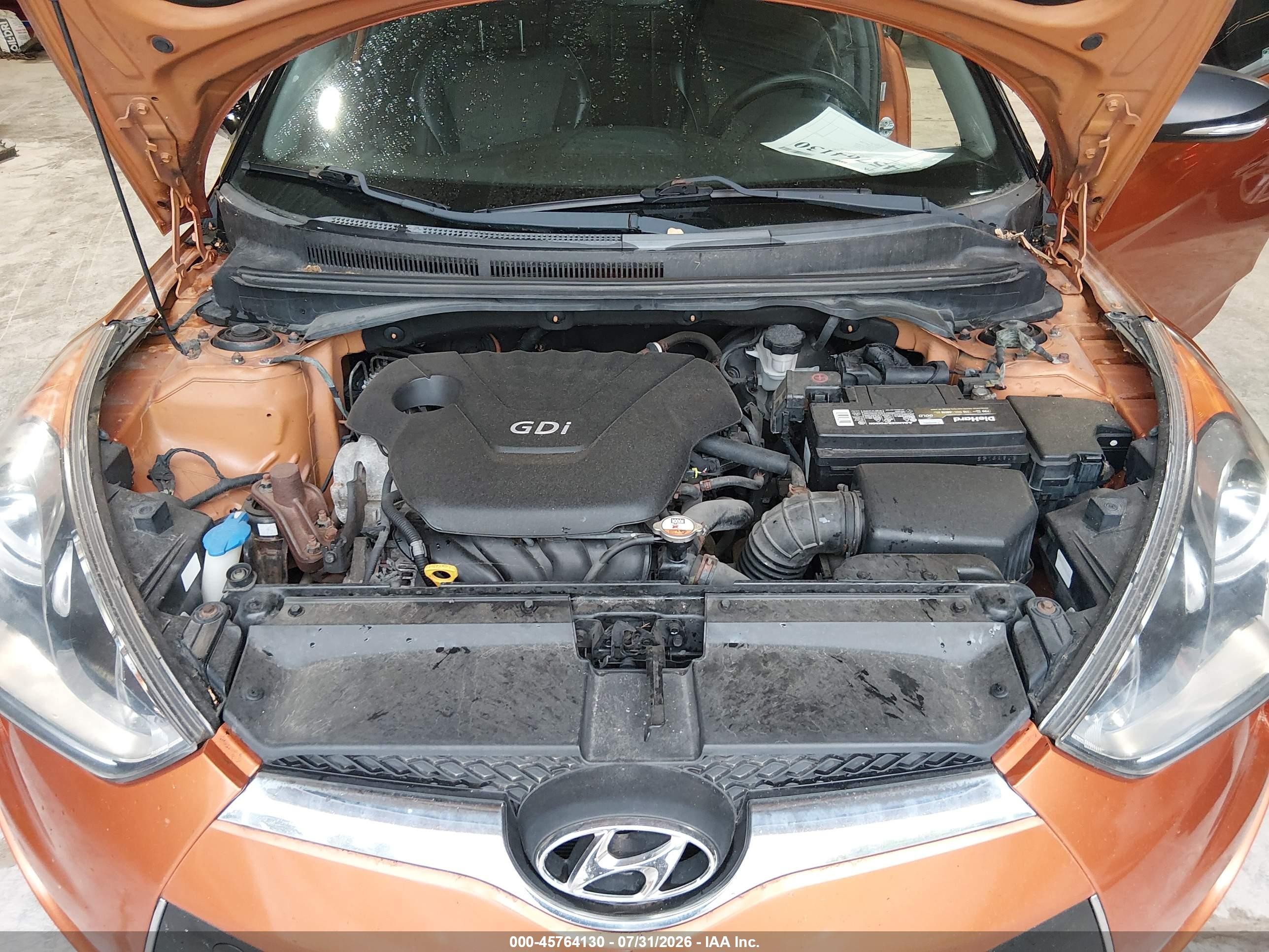 2012 Hyundai Veloster Base W/black Orange vin: KMHTC6AD7CU070371