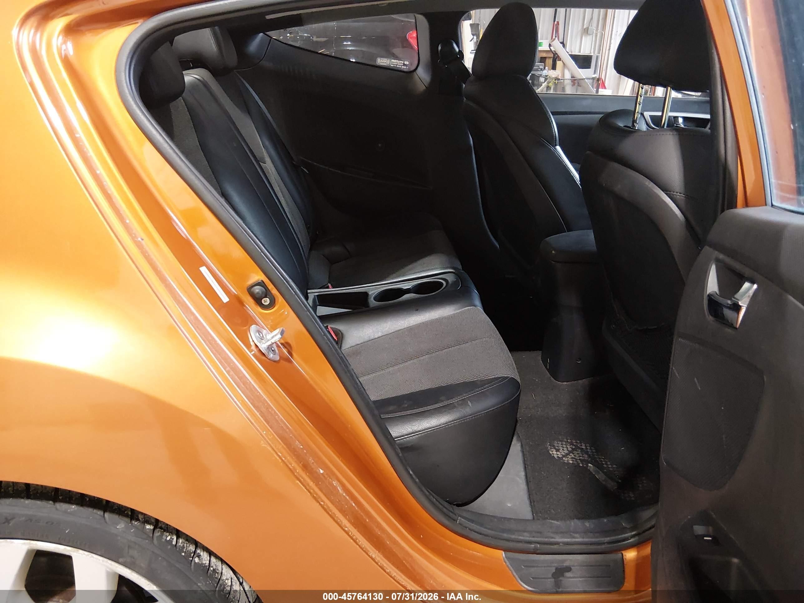 2012 Hyundai Veloster Base W/black Orange vin: KMHTC6AD7CU070371