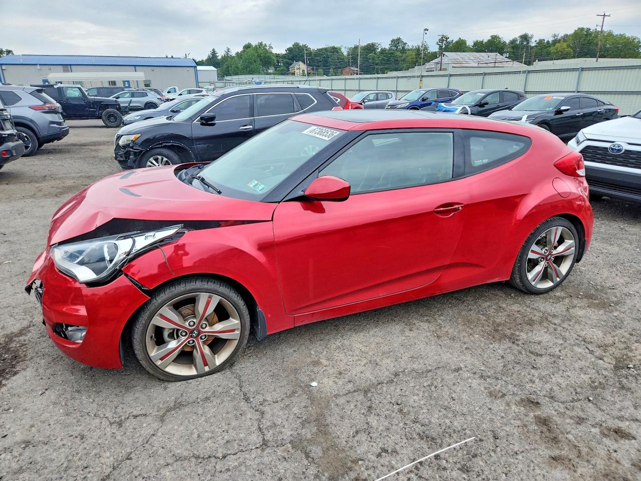 2013 Hyundai Veloster Base Red vin: KMHTC6AD7DU093991