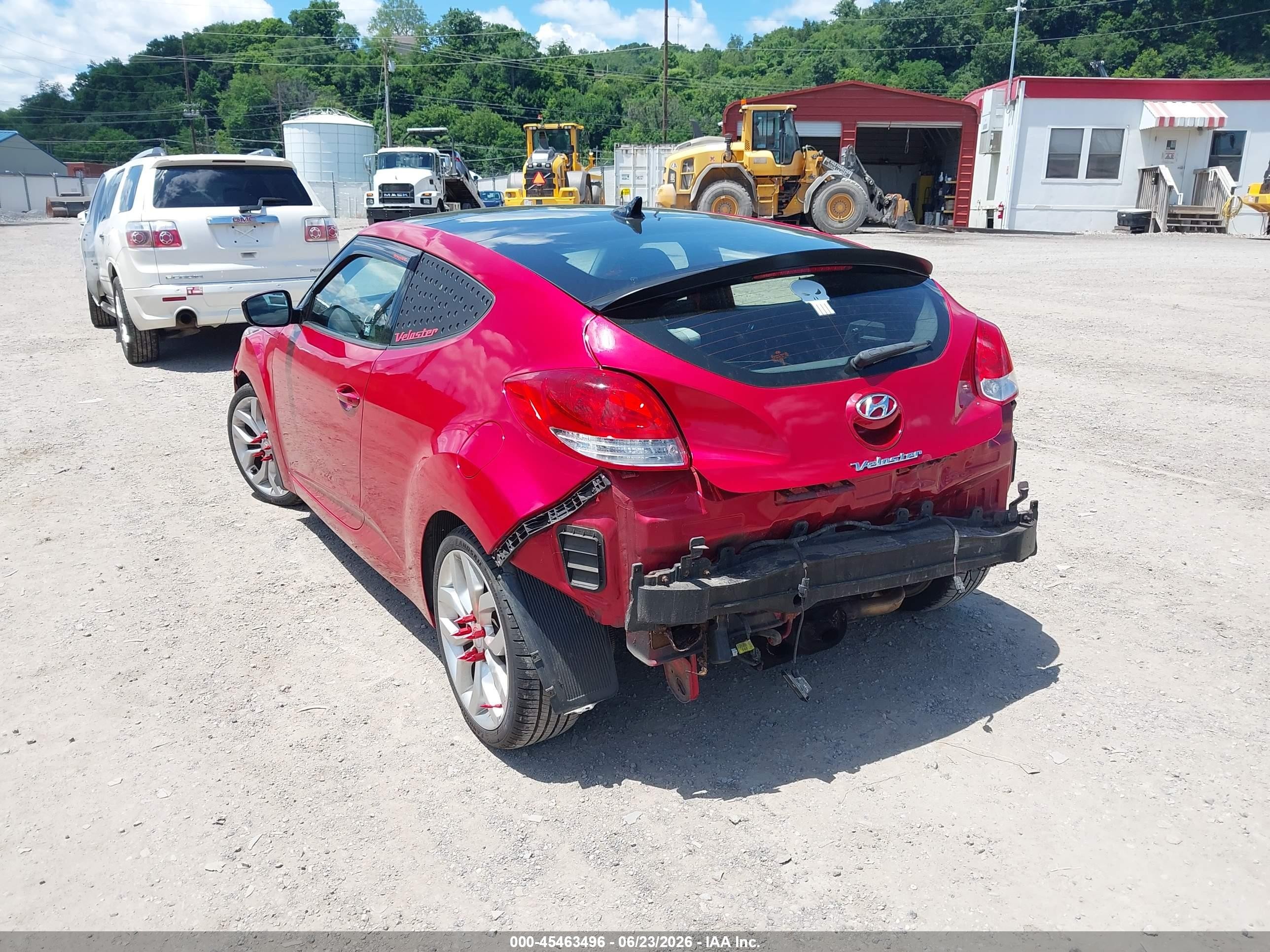 2013 Hyundai Veloster Base W/gray Red vin: KMHTC6AD7DU116945
