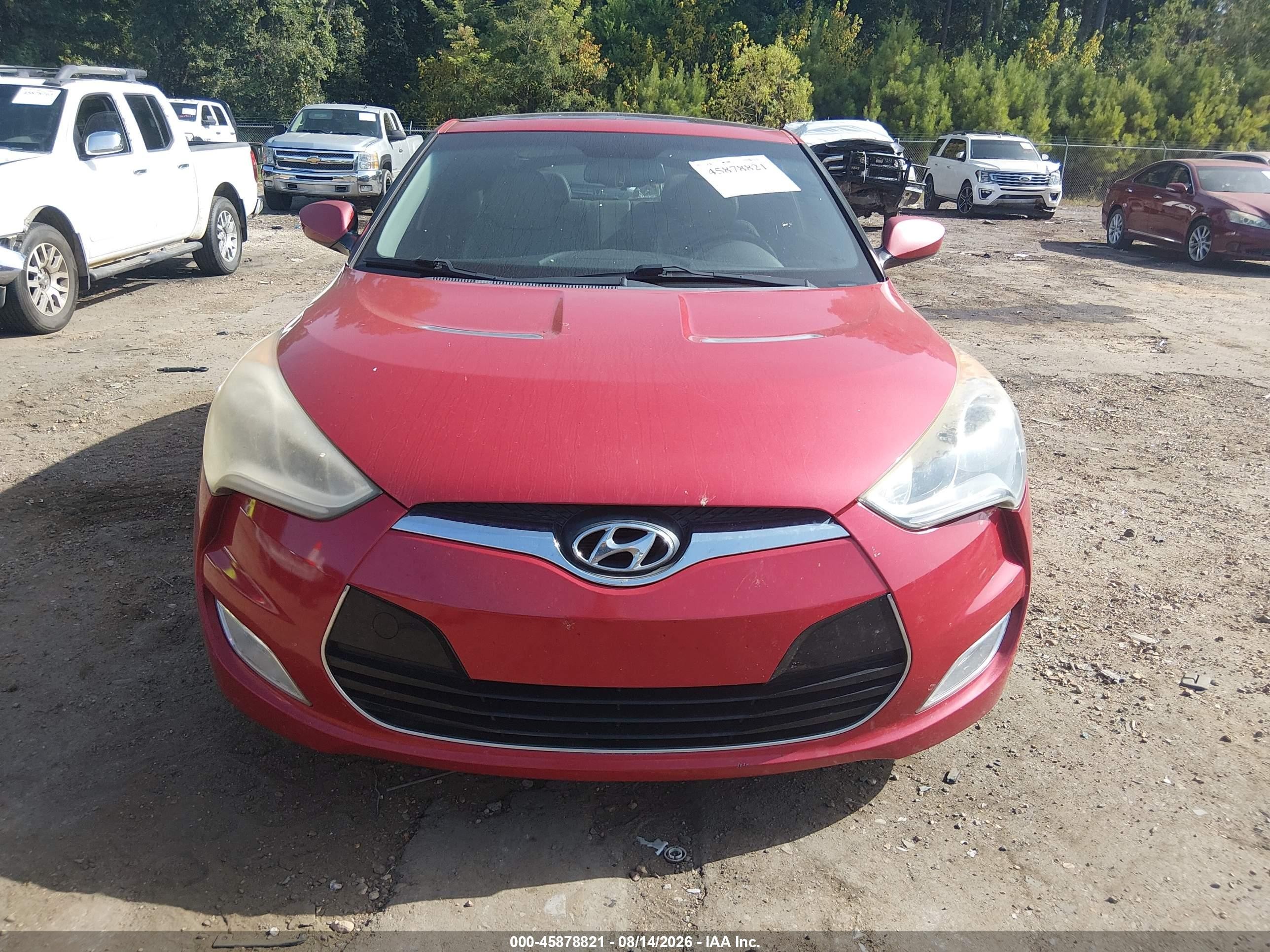 2013 Hyundai Veloster Base W/gray Red vin: KMHTC6AD7DU140307