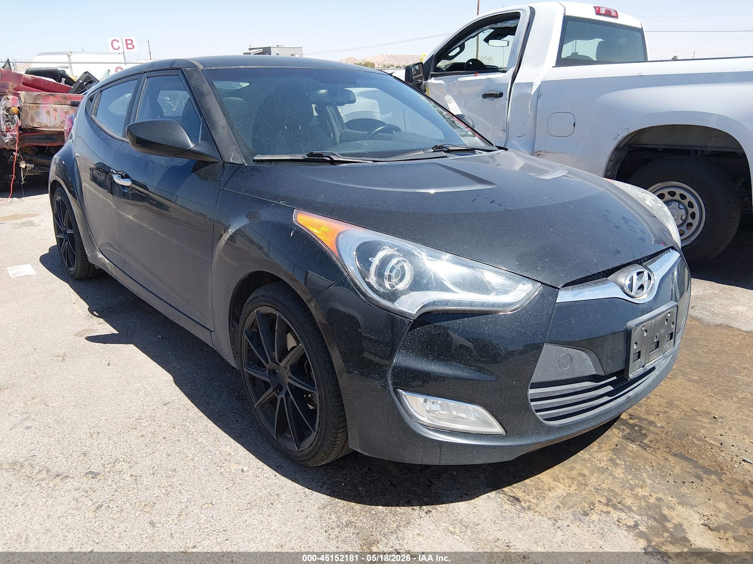 2014 Hyundai Veloster Flex W/black Black vin: KMHTC6AD7EU214570