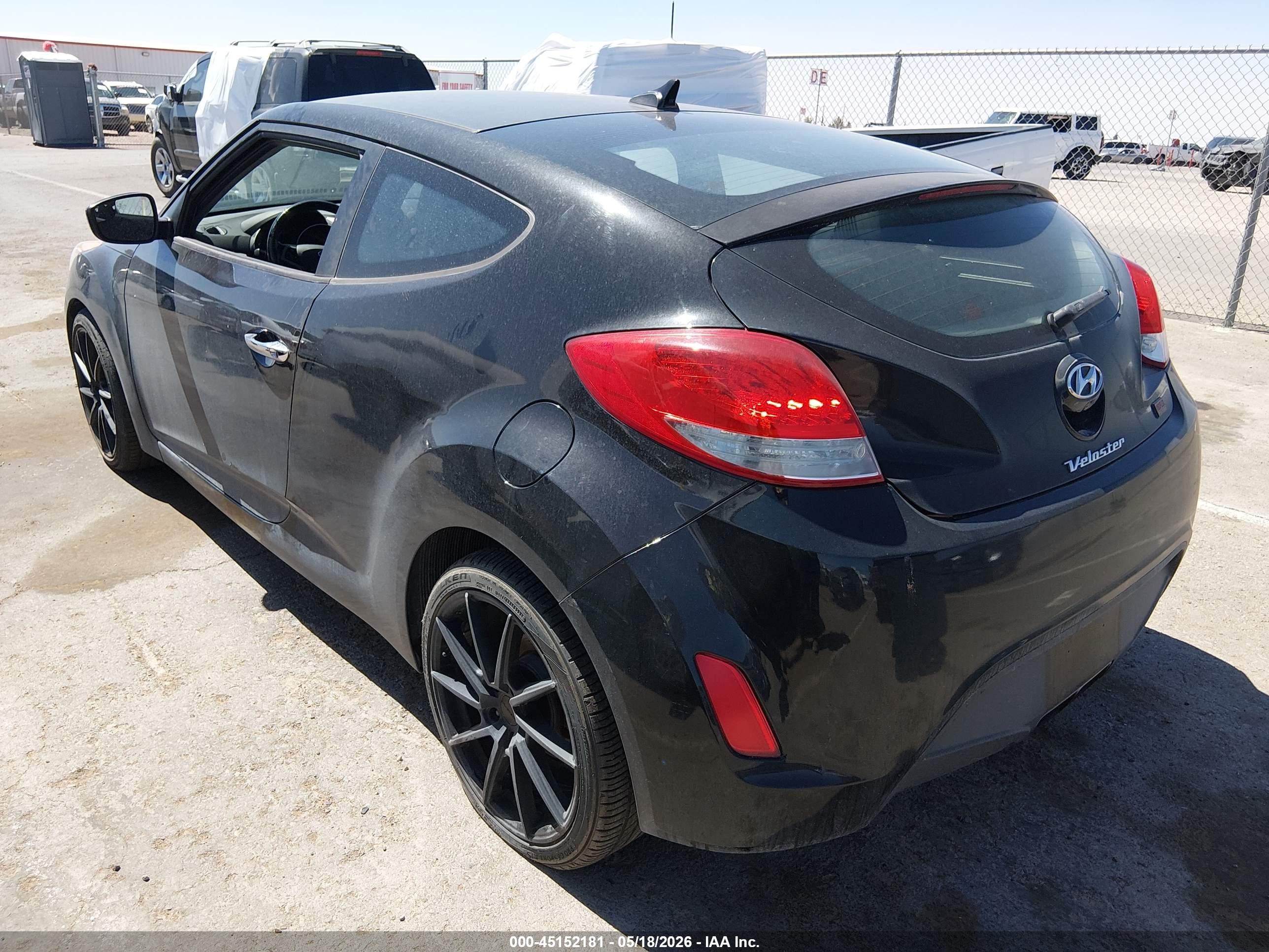2014 Hyundai Veloster Flex W/black Black vin: KMHTC6AD7EU214570