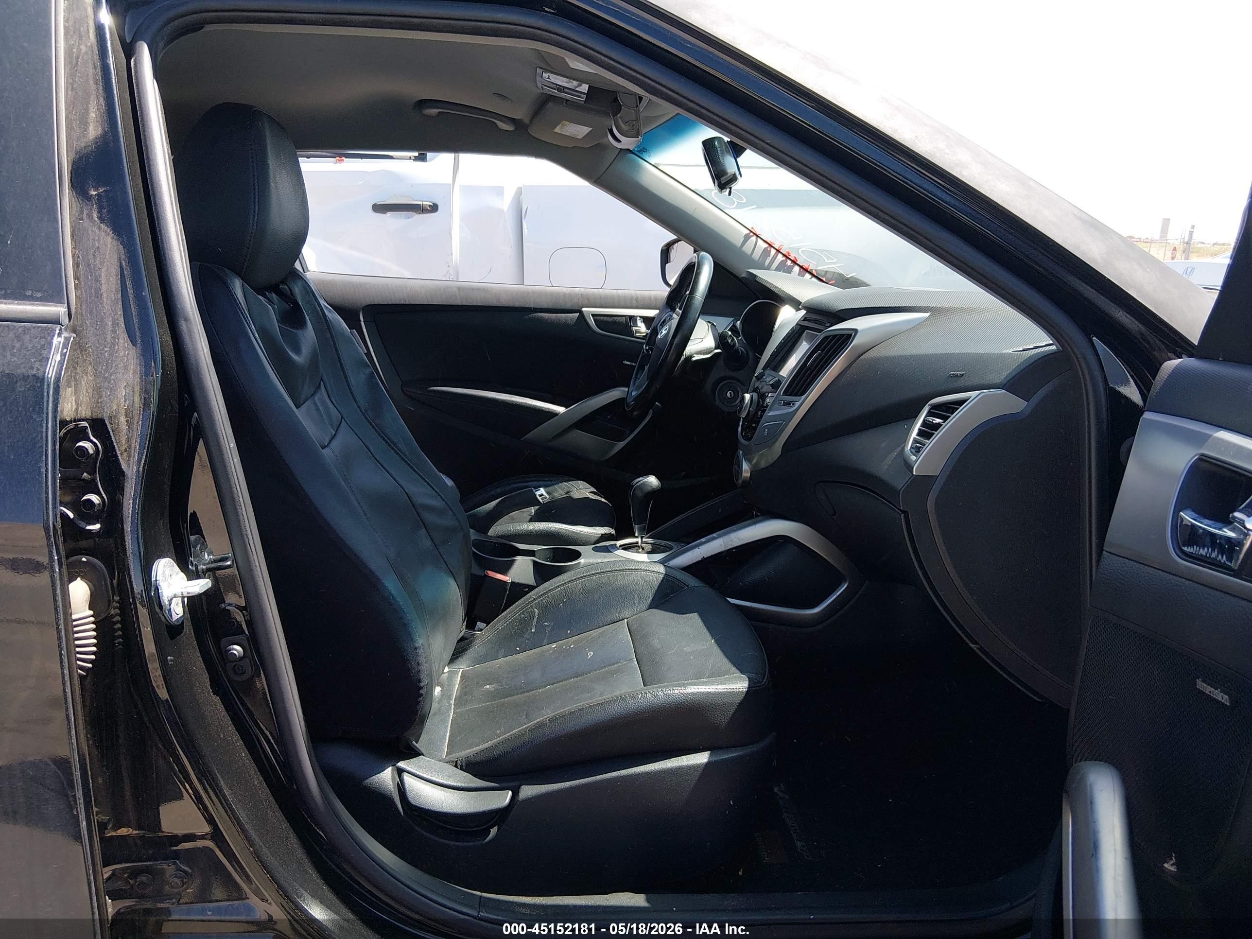2014 Hyundai Veloster Flex W/black Black vin: KMHTC6AD7EU214570
