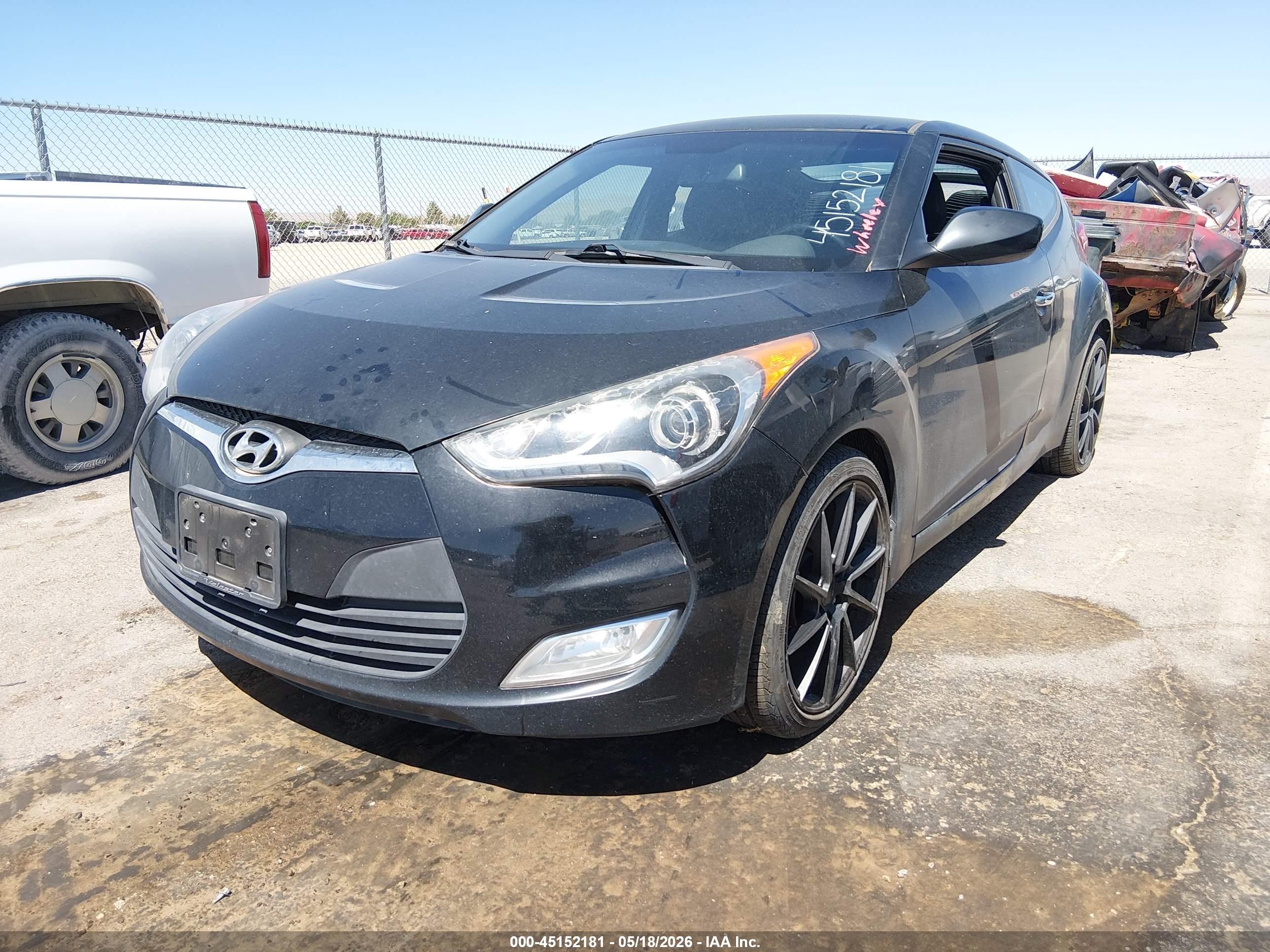 2014 Hyundai Veloster Flex W/black Black vin: KMHTC6AD7EU214570