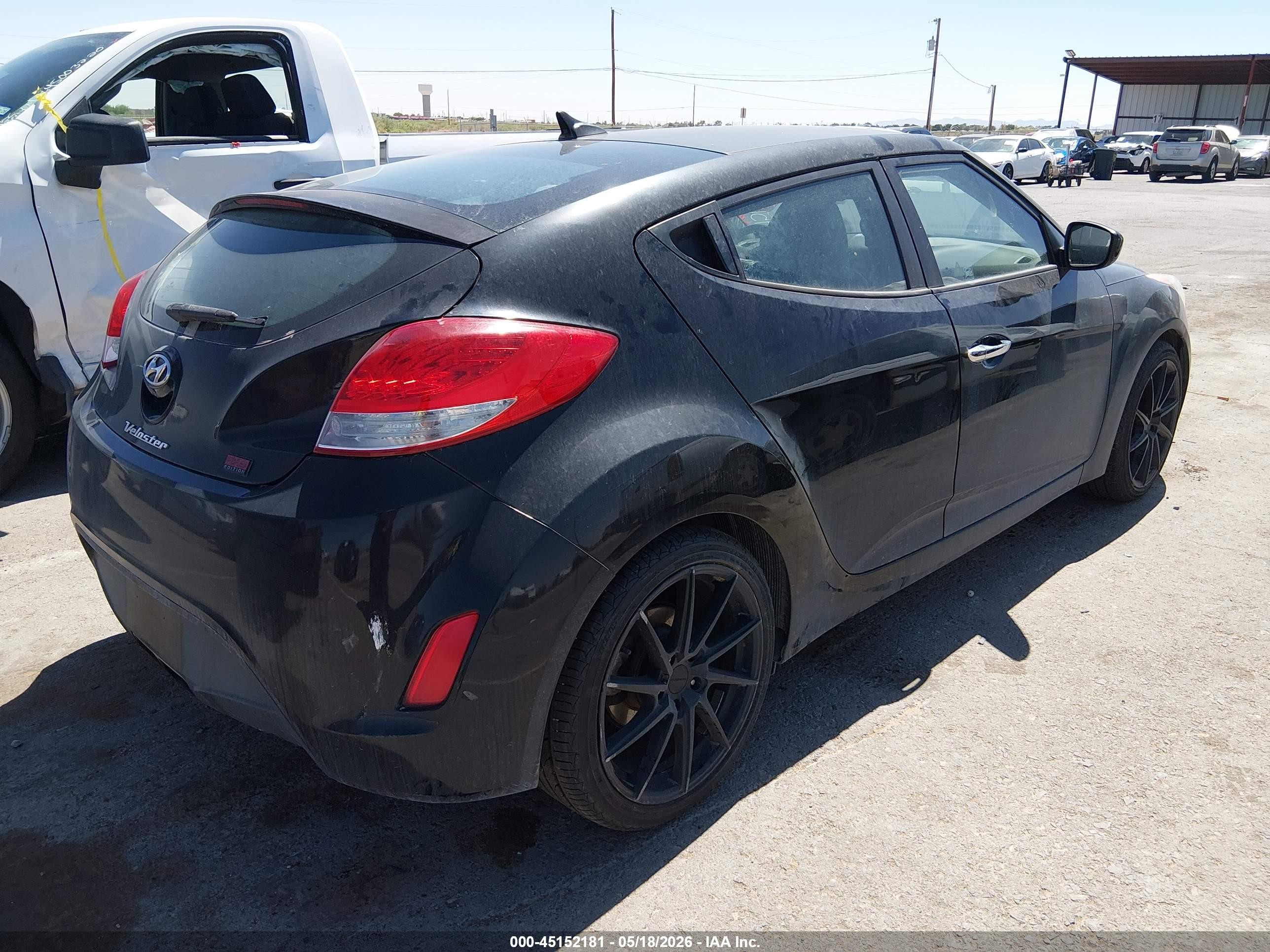 2014 Hyundai Veloster Flex W/black Black vin: KMHTC6AD7EU214570