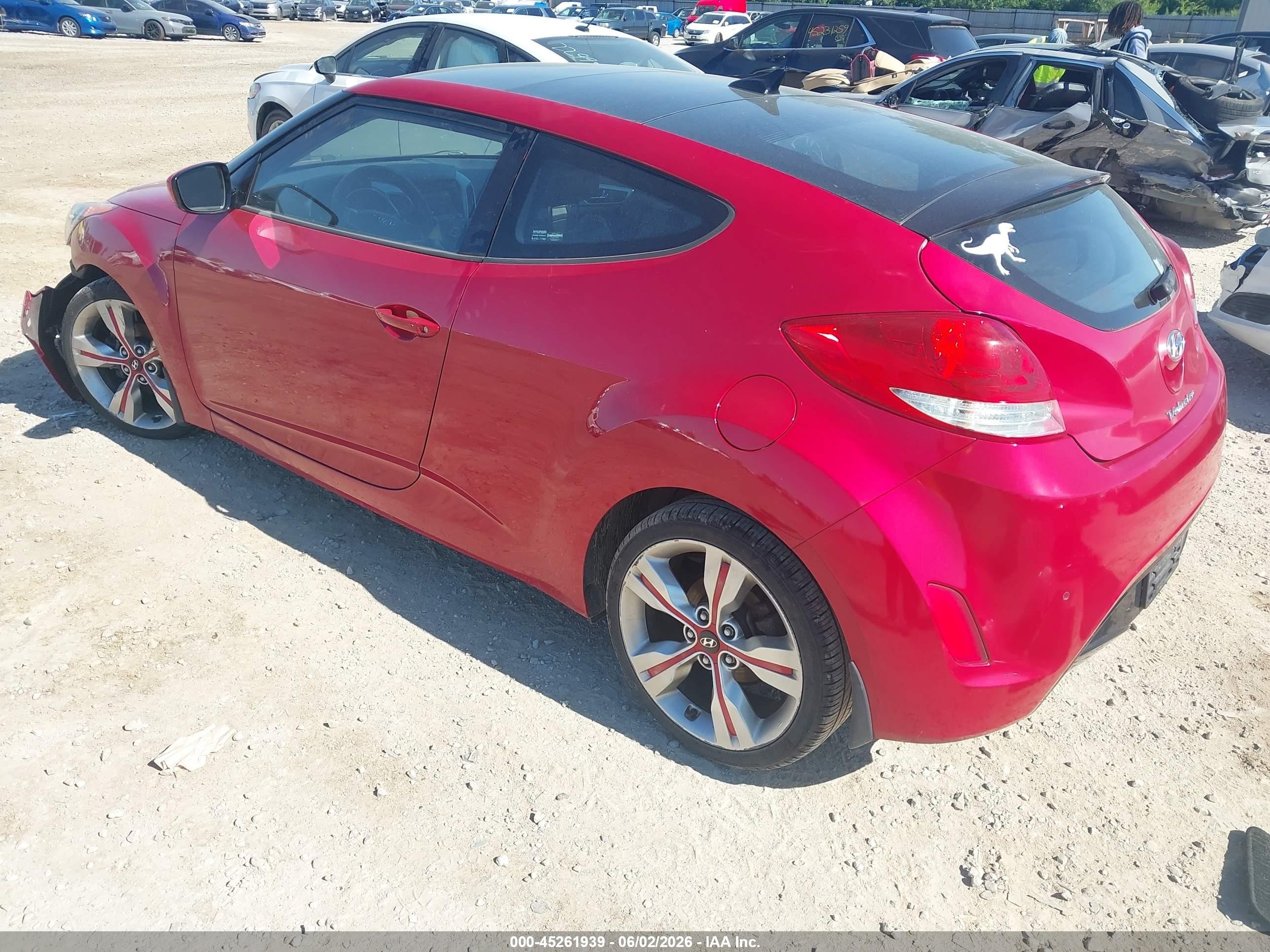 2013 Hyundai Veloster Base W/black Black vin: KMHTC6AD8DU147475