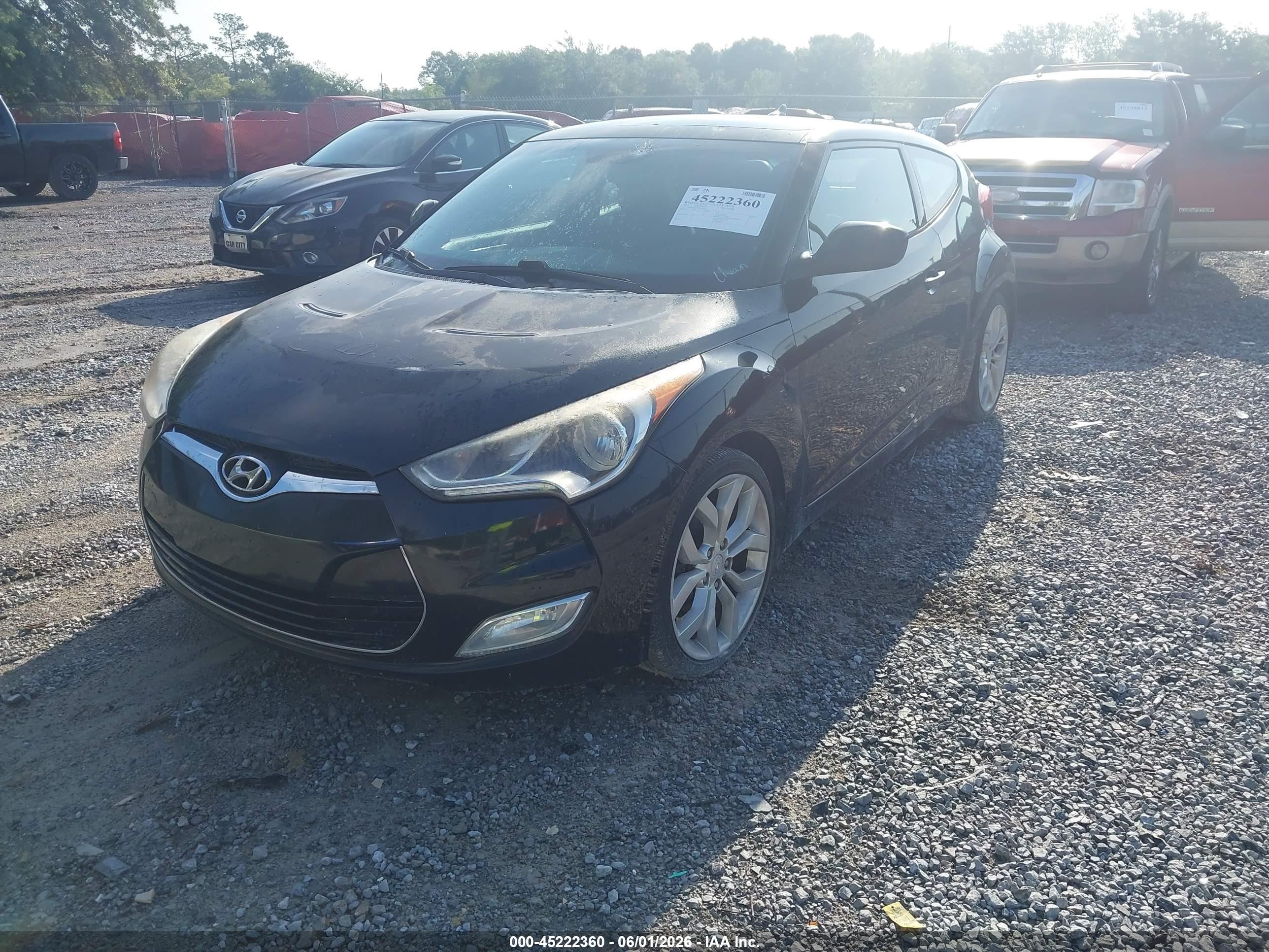 2013 Hyundai Veloster Base W/black Black vin: KMHTC6AD8DU147914