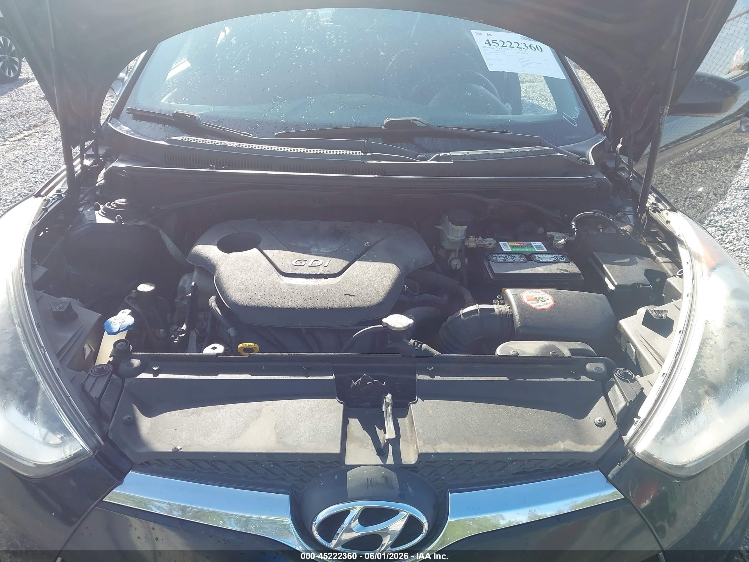 2013 Hyundai Veloster Base W/black Black vin: KMHTC6AD8DU147914