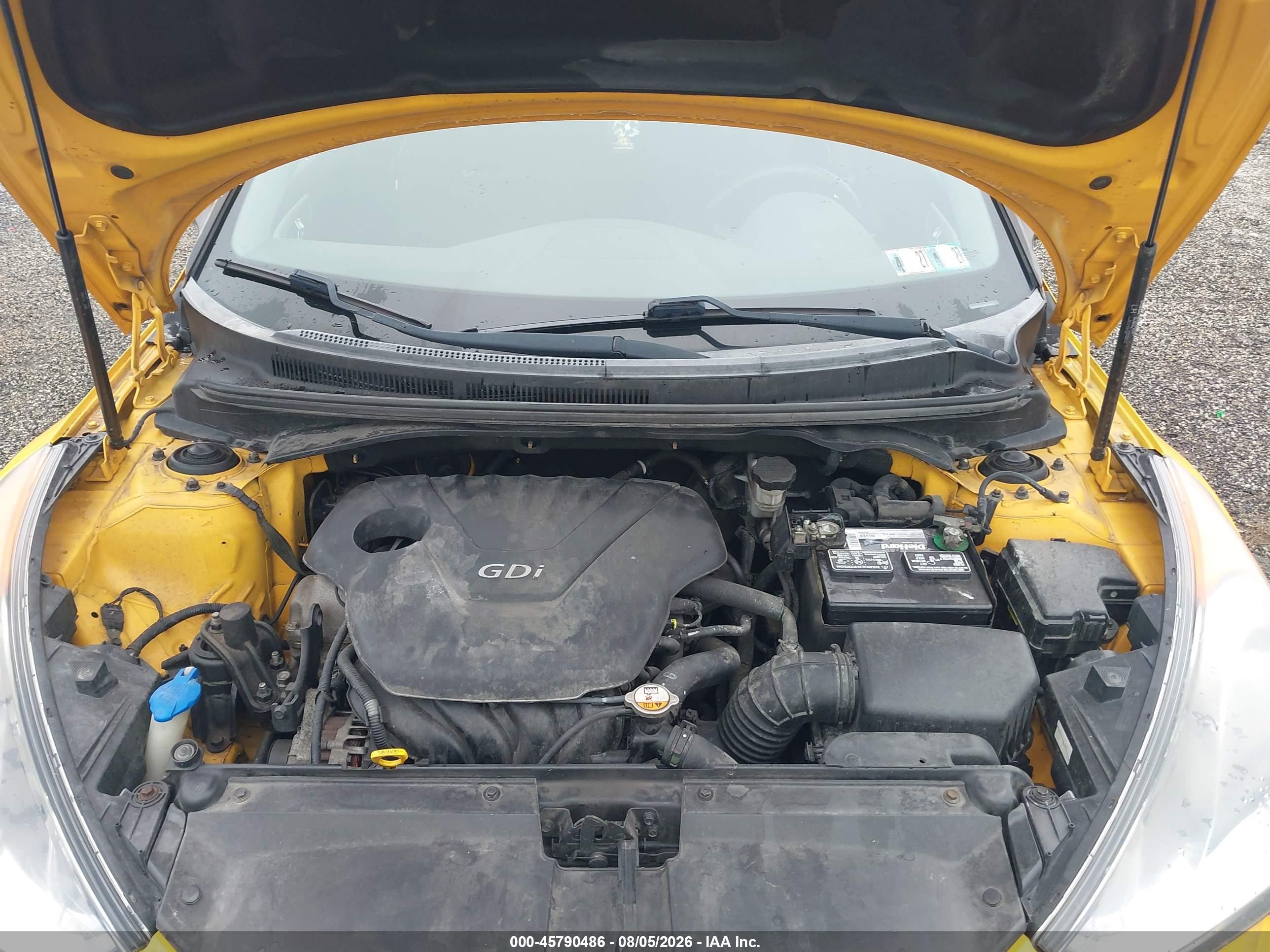 2014 Hyundai Veloster Base W/black Yellow vin: KMHTC6AD8EU183510