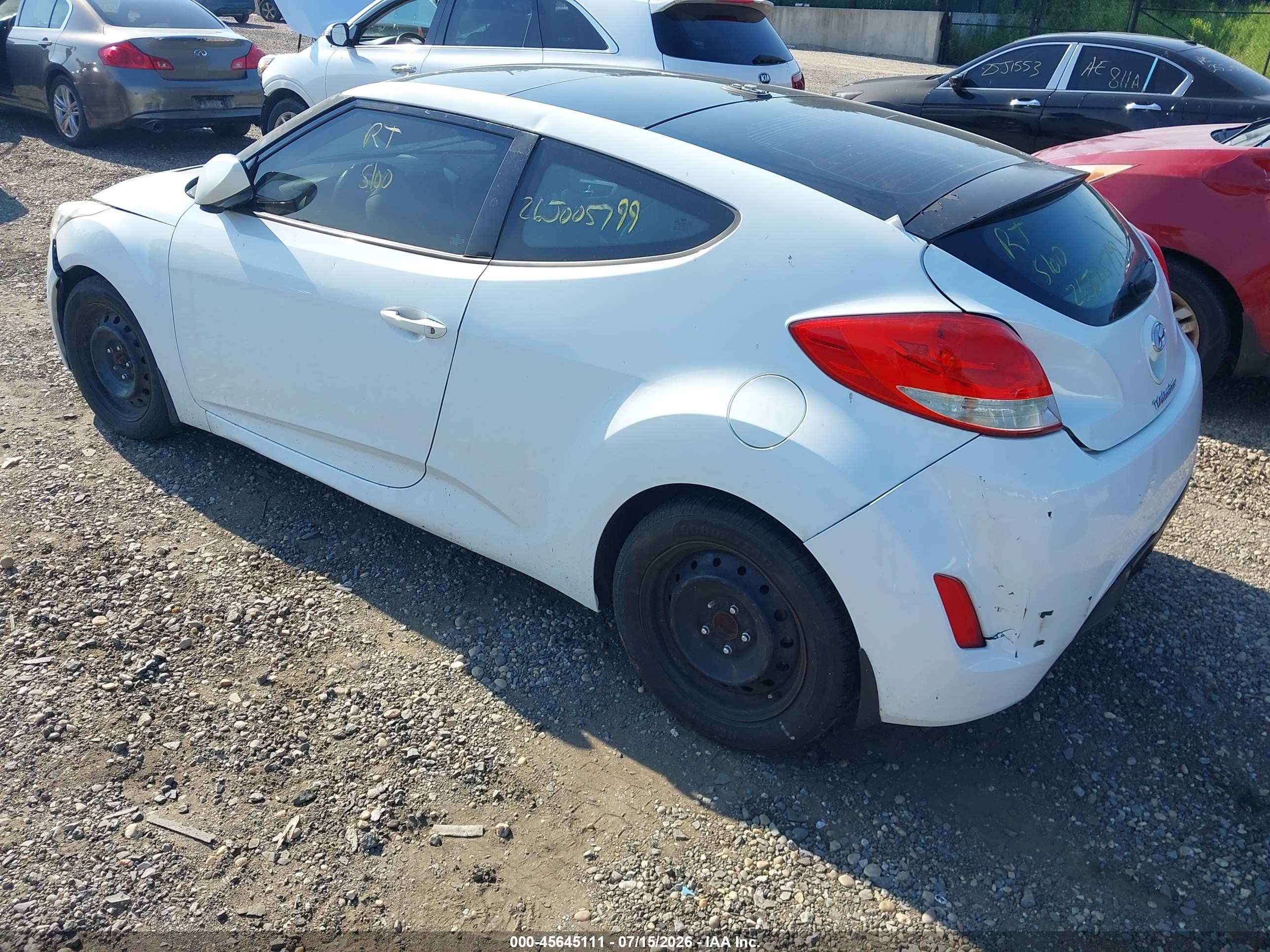 2014 Hyundai Veloster Base W/gray Белый vin: KMHTC6AD8EU195298