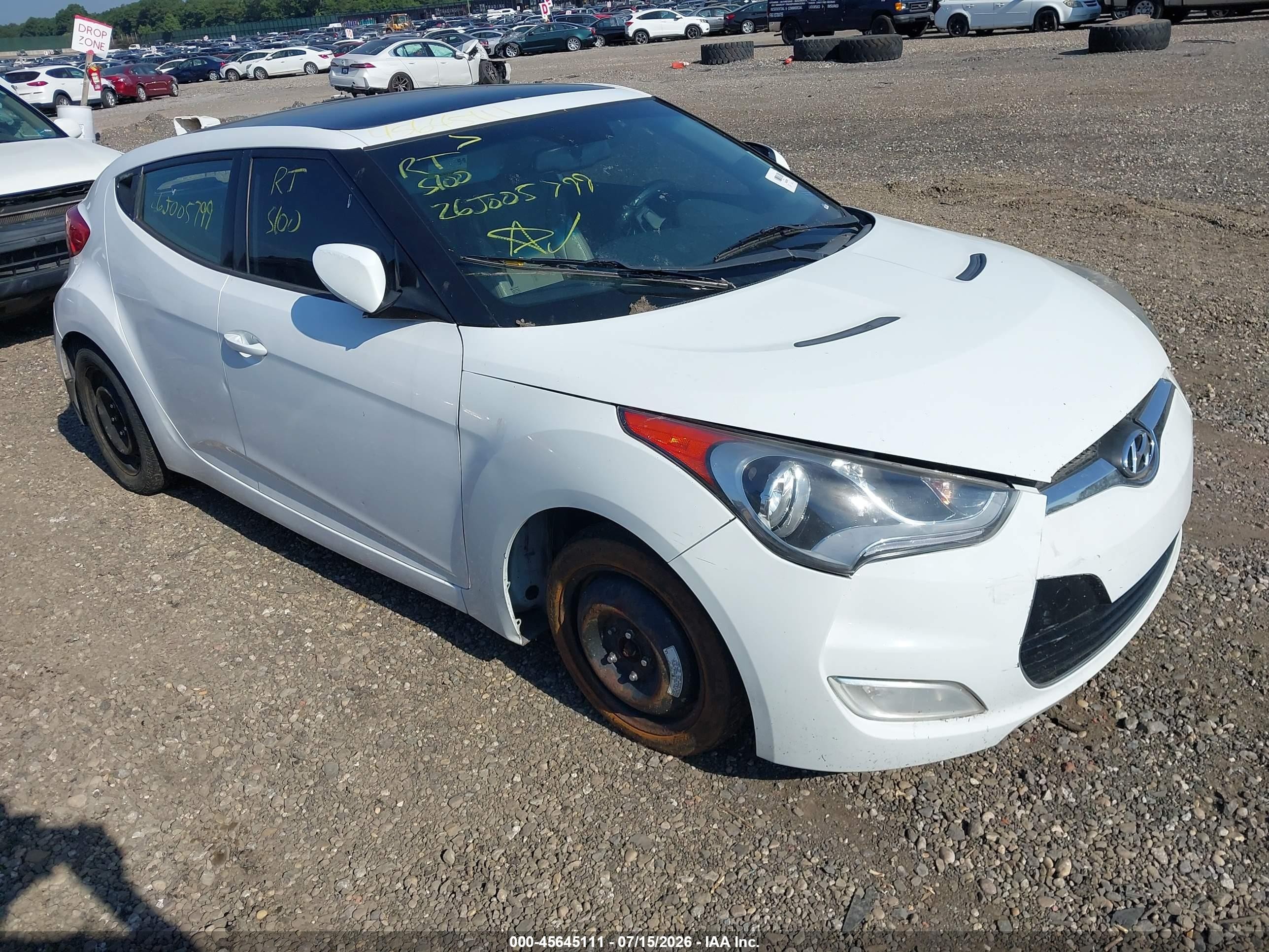 2014 Hyundai Veloster Base W/gray Белый vin: KMHTC6AD8EU195298