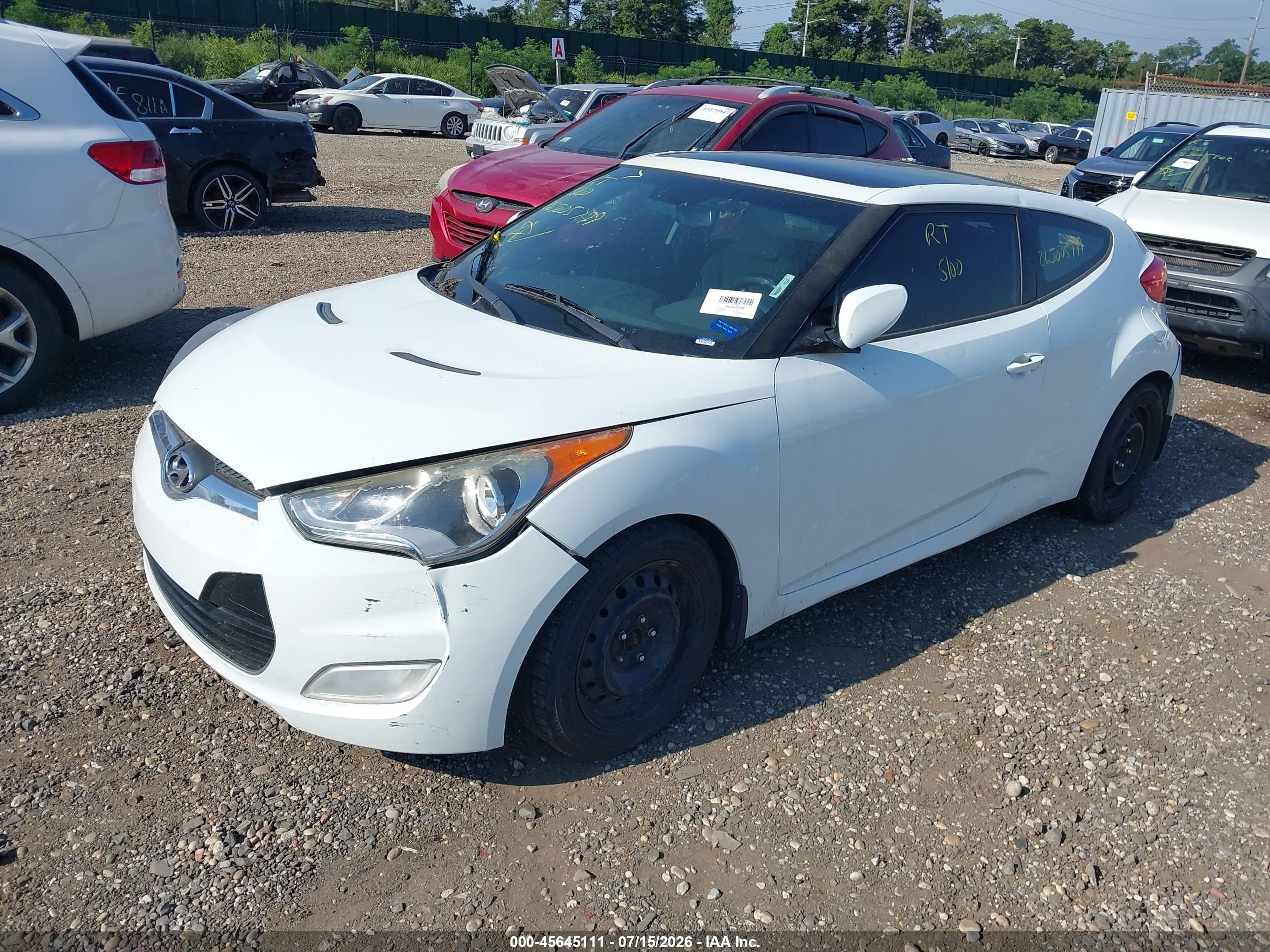 2014 Hyundai Veloster Base W/gray Белый vin: KMHTC6AD8EU195298