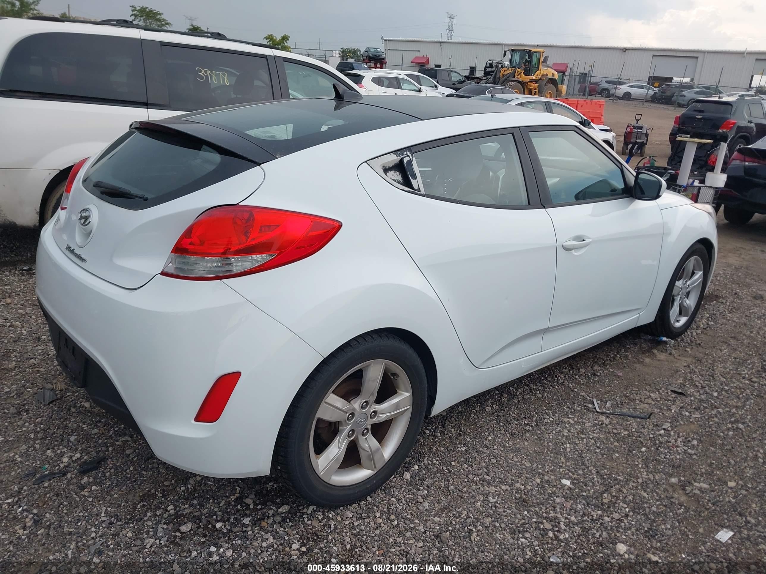 2012 Hyundai Veloster Base W/gray White vin: KMHTC6AD9CU024993