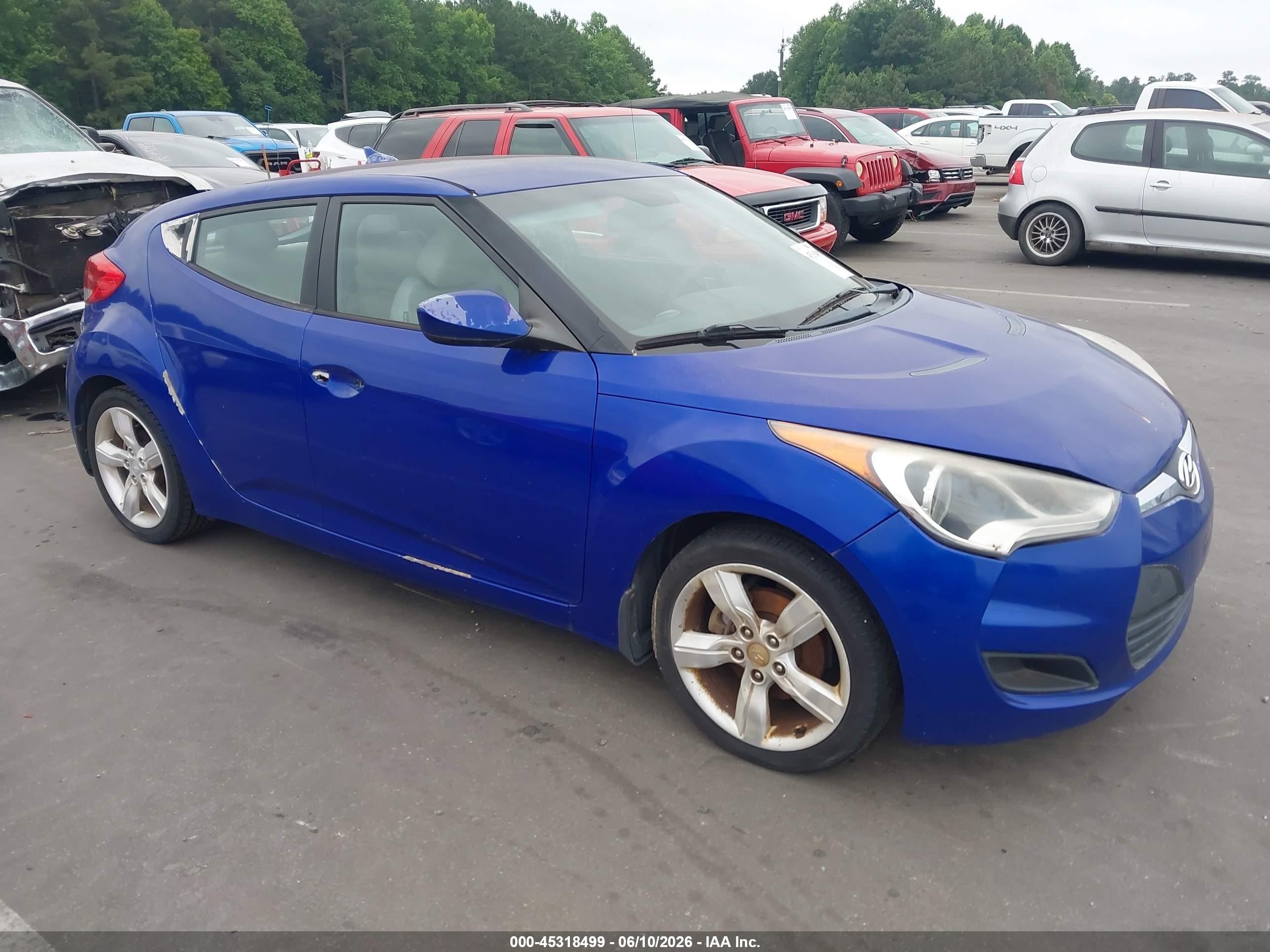2012 Hyundai Veloster Base W/gray Blue vin: KMHTC6AD9CU027277