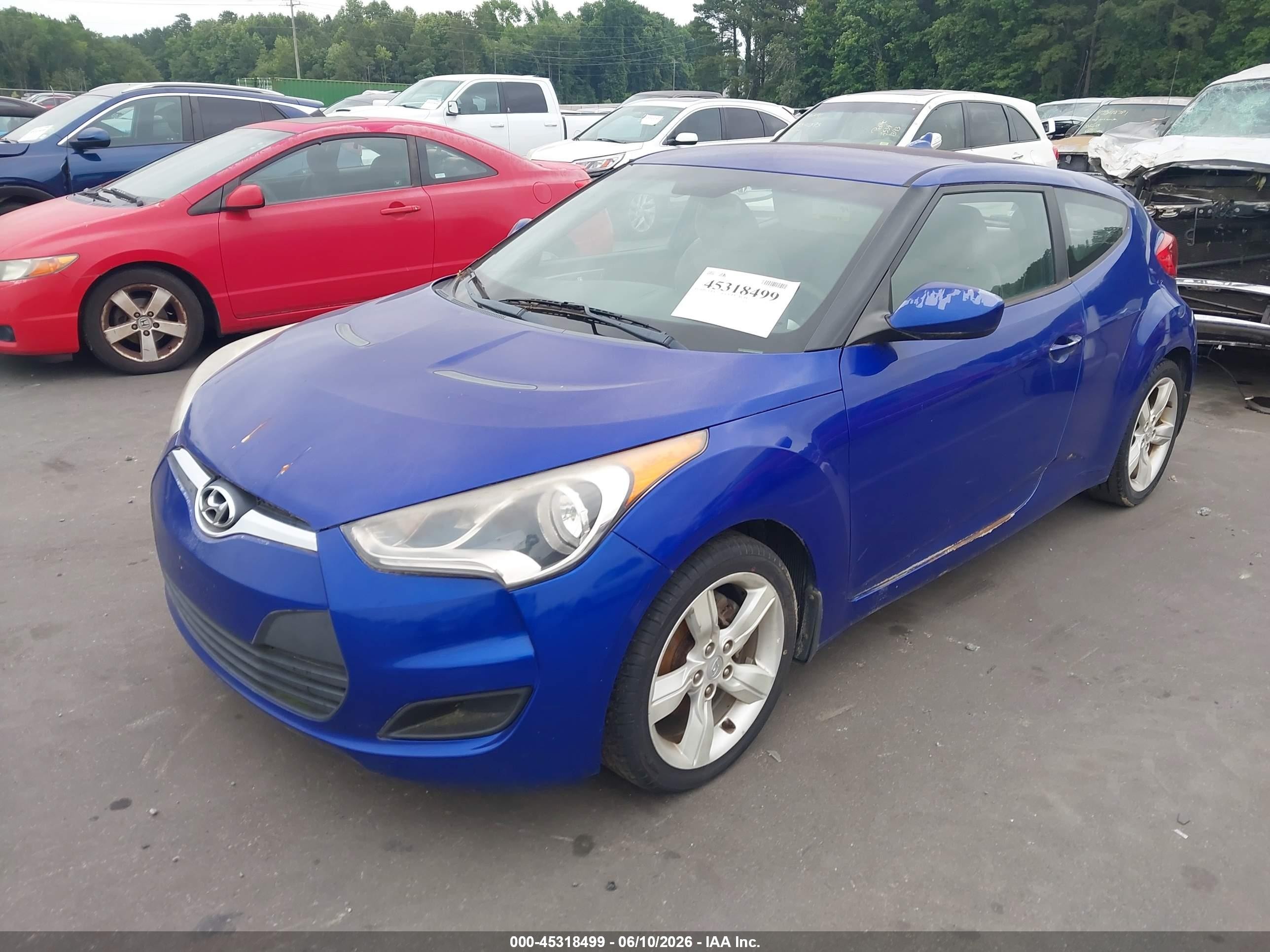 2012 Hyundai Veloster Base W/gray Blue vin: KMHTC6AD9CU027277