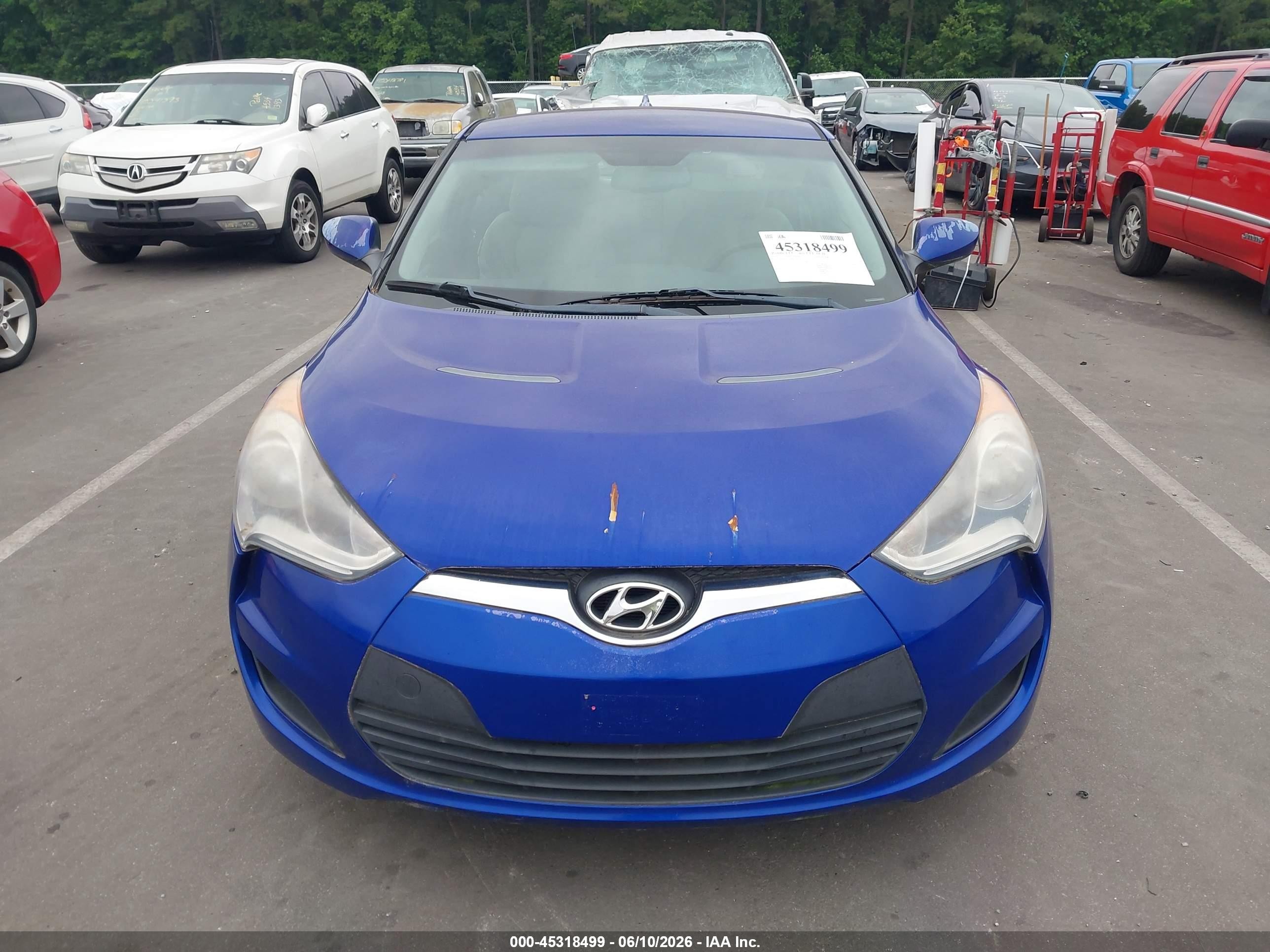 2012 Hyundai Veloster Base W/gray Blue vin: KMHTC6AD9CU027277
