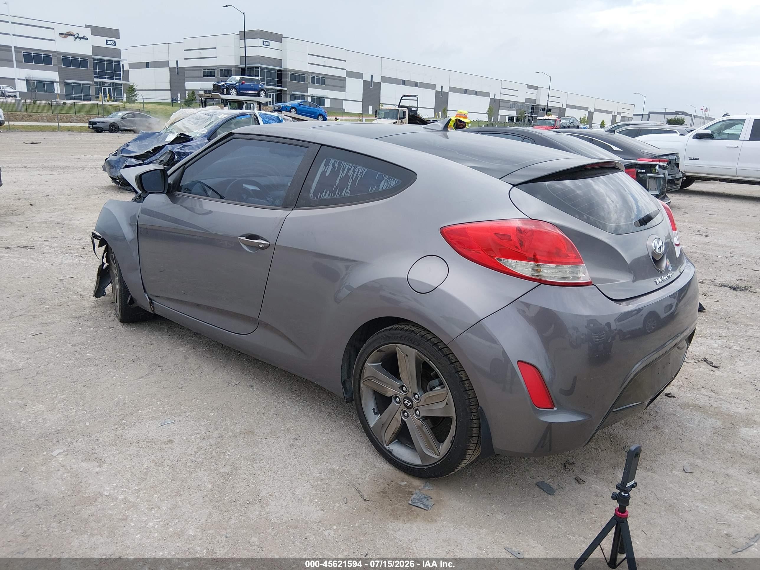 2012 Hyundai Veloster Base W/black Gray vin: KMHTC6AD9CU047626