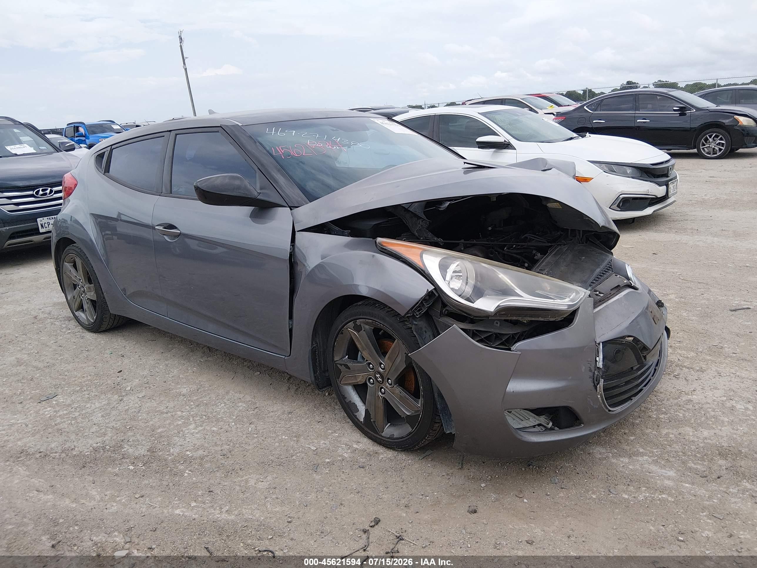 2012 Hyundai Veloster Base W/black Gray vin: KMHTC6AD9CU047626