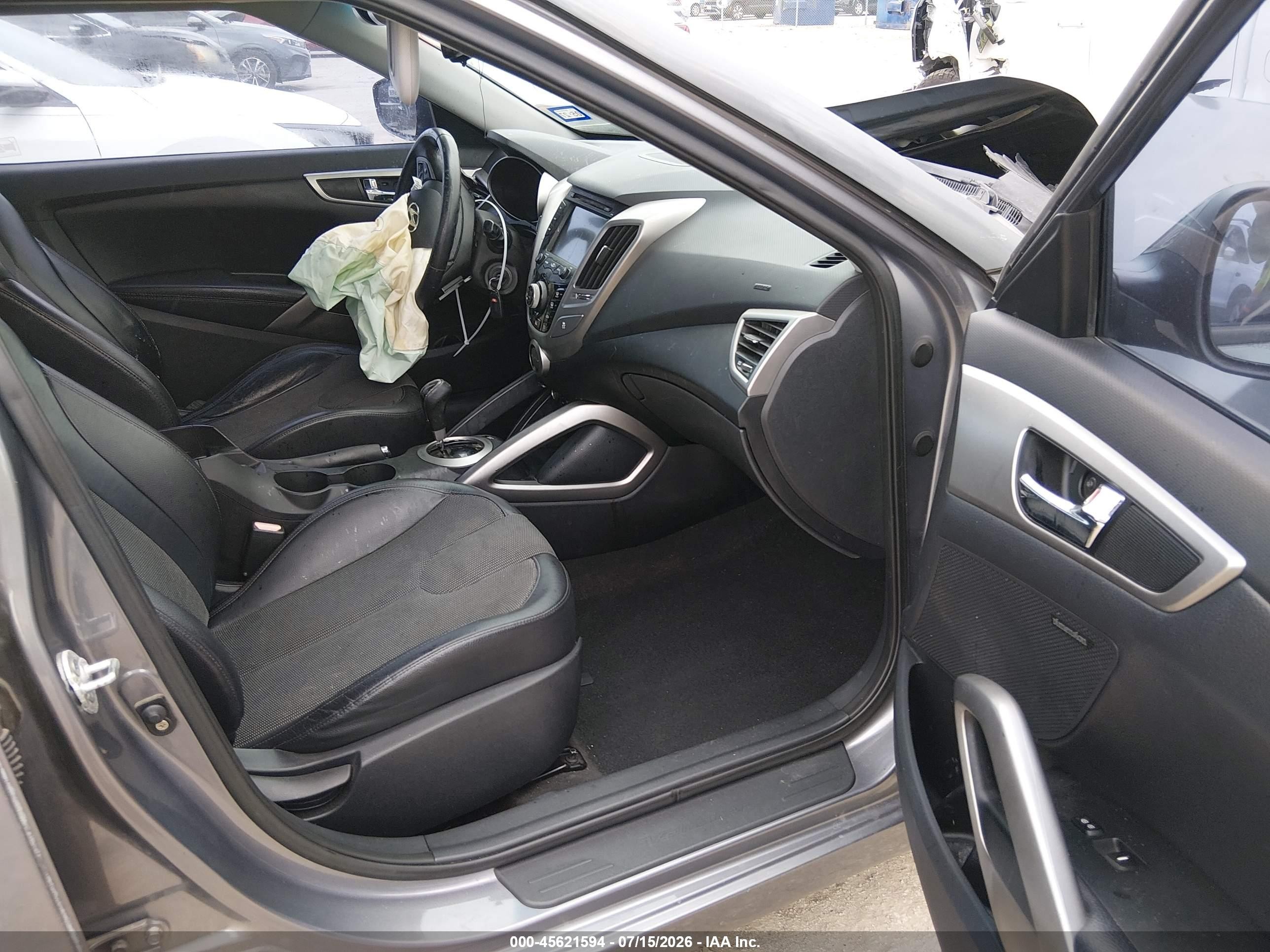 2012 Hyundai Veloster Base W/black Gray vin: KMHTC6AD9CU047626