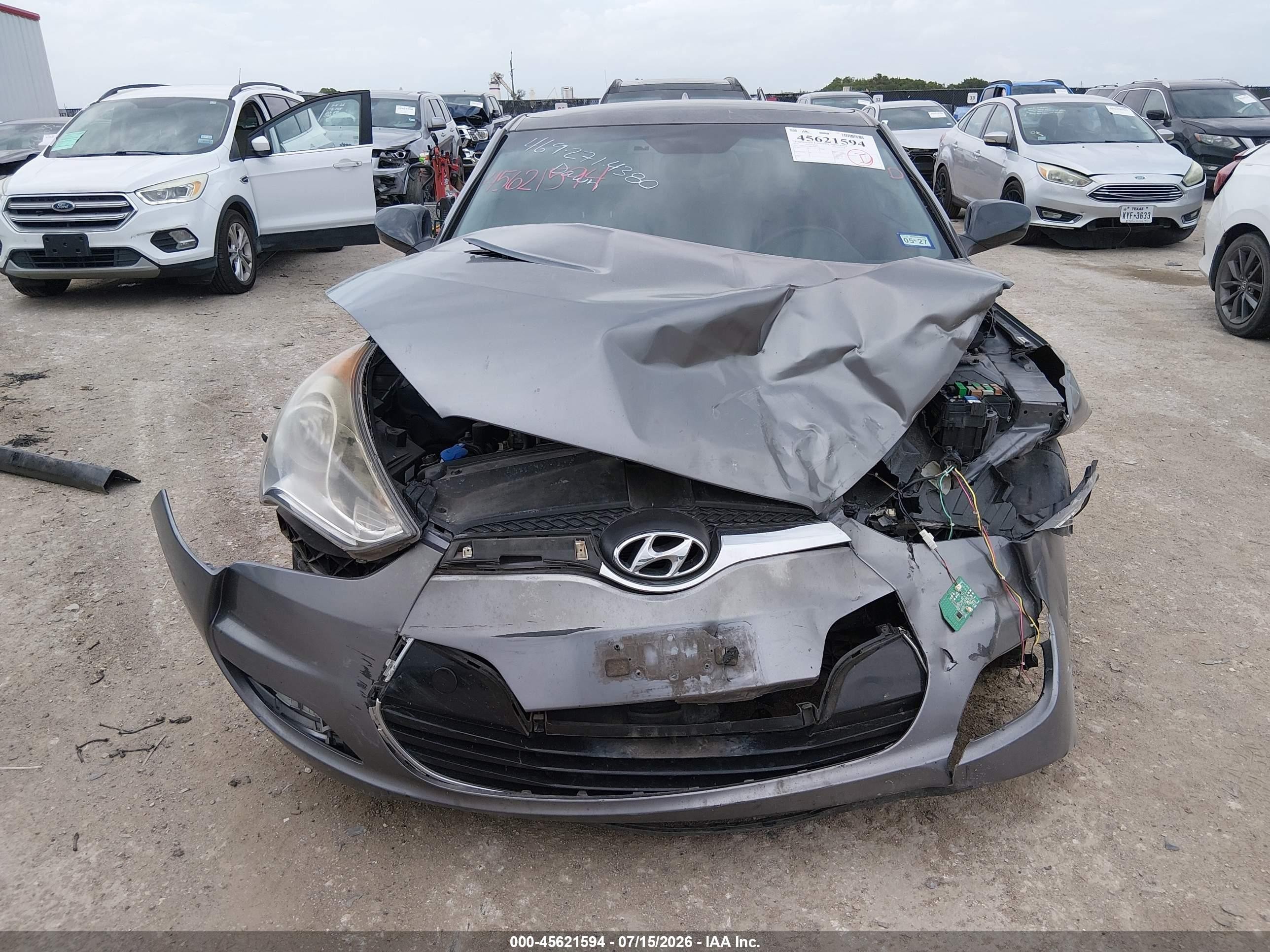 2012 Hyundai Veloster Base W/black Gray vin: KMHTC6AD9CU047626