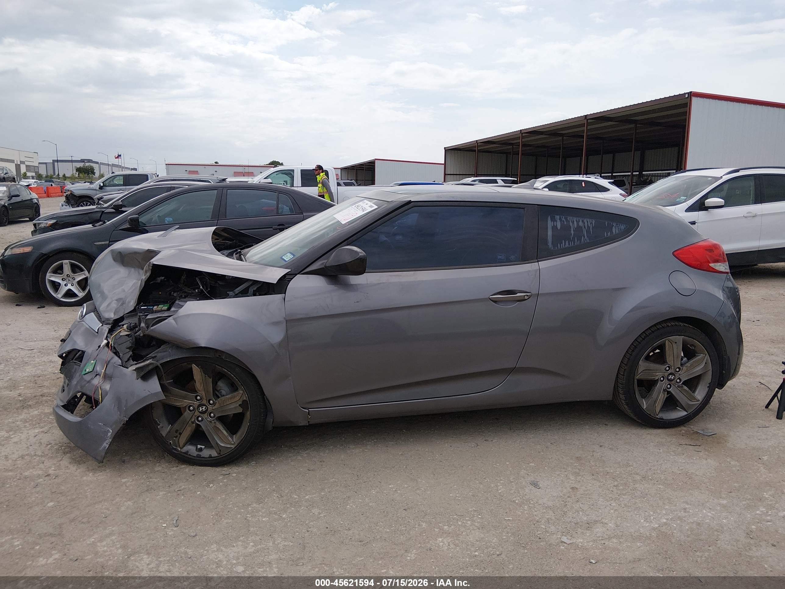 2012 Hyundai Veloster Base W/black Gray vin: KMHTC6AD9CU047626