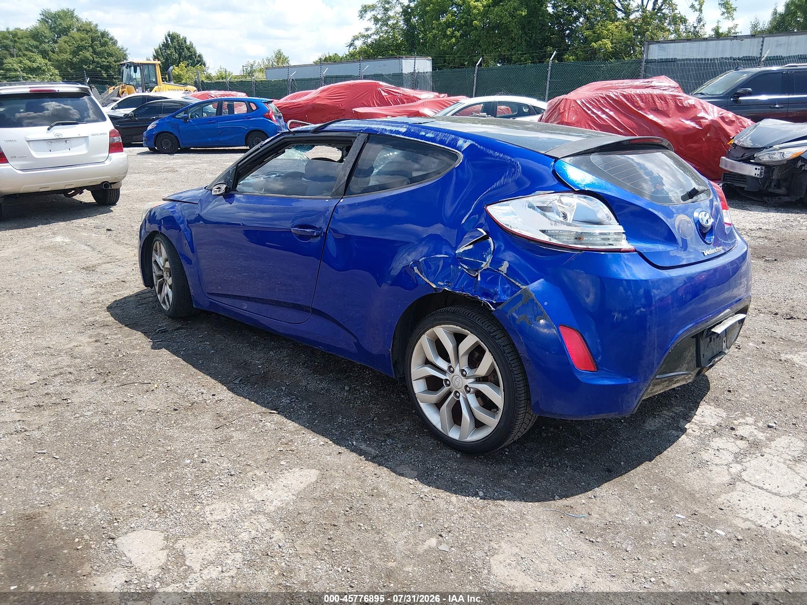 2012 Hyundai Veloster Base W/gray Blue vin: KMHTC6AD9CU059839