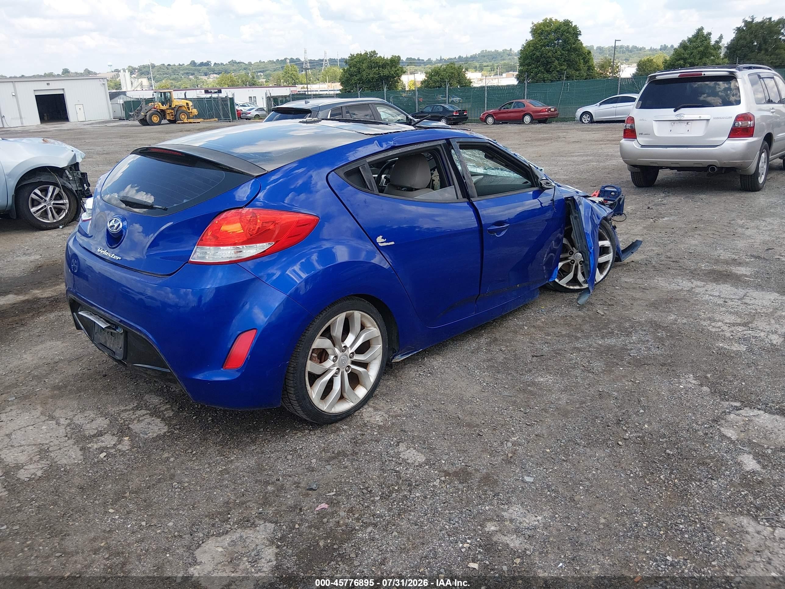 2012 Hyundai Veloster Base W/gray Blue vin: KMHTC6AD9CU059839