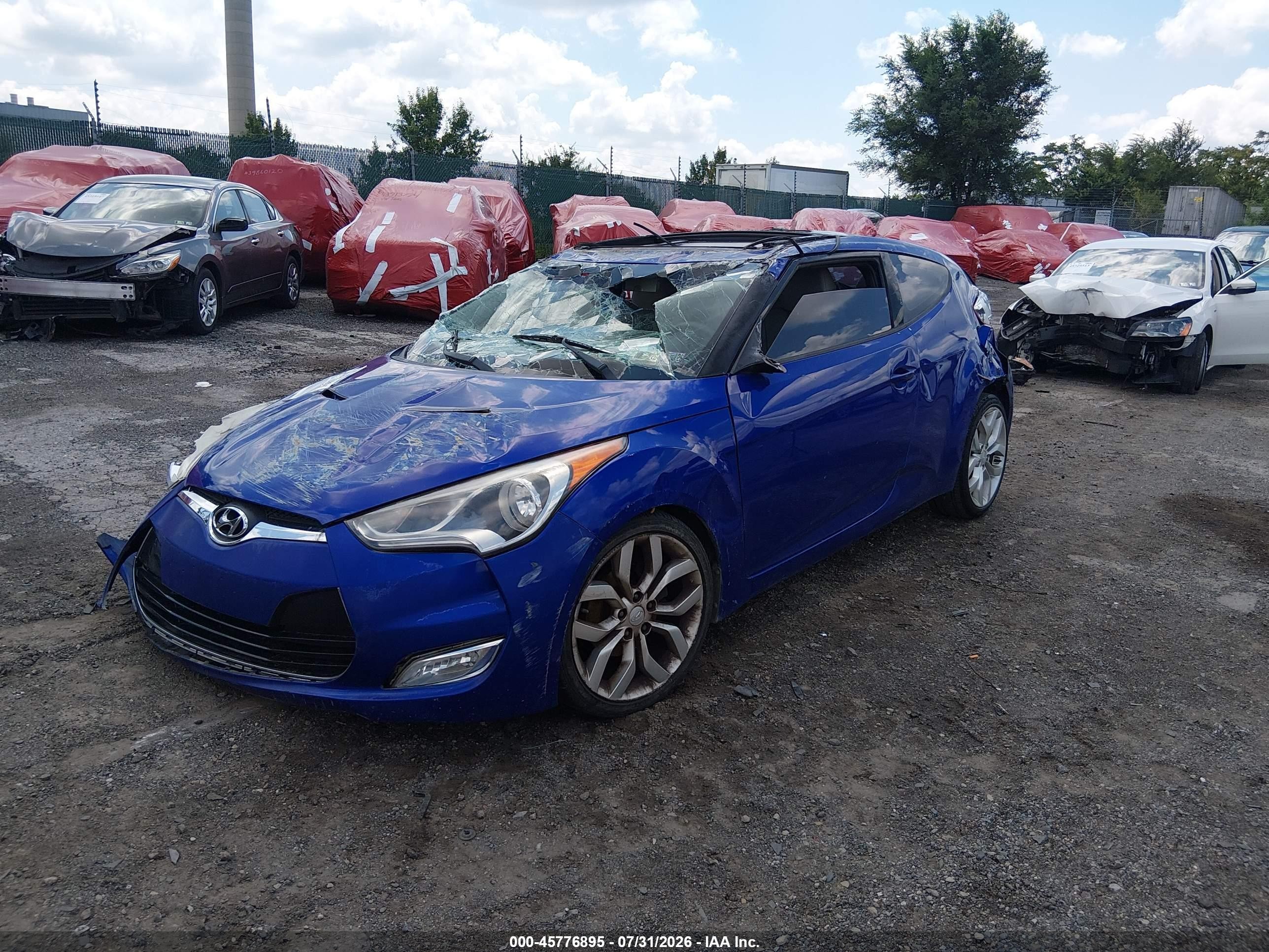 2012 Hyundai Veloster Base W/gray Blue vin: KMHTC6AD9CU059839