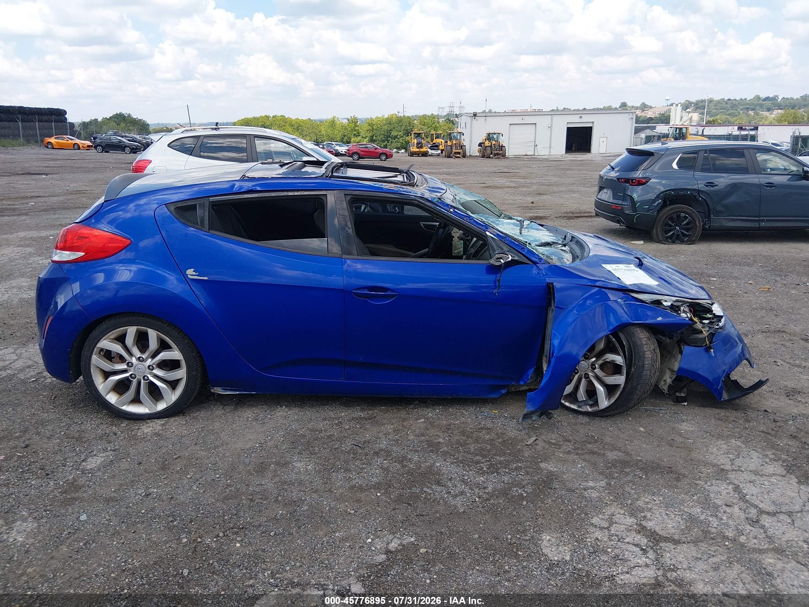 2012 Hyundai Veloster Base W/gray Blue vin: KMHTC6AD9CU059839