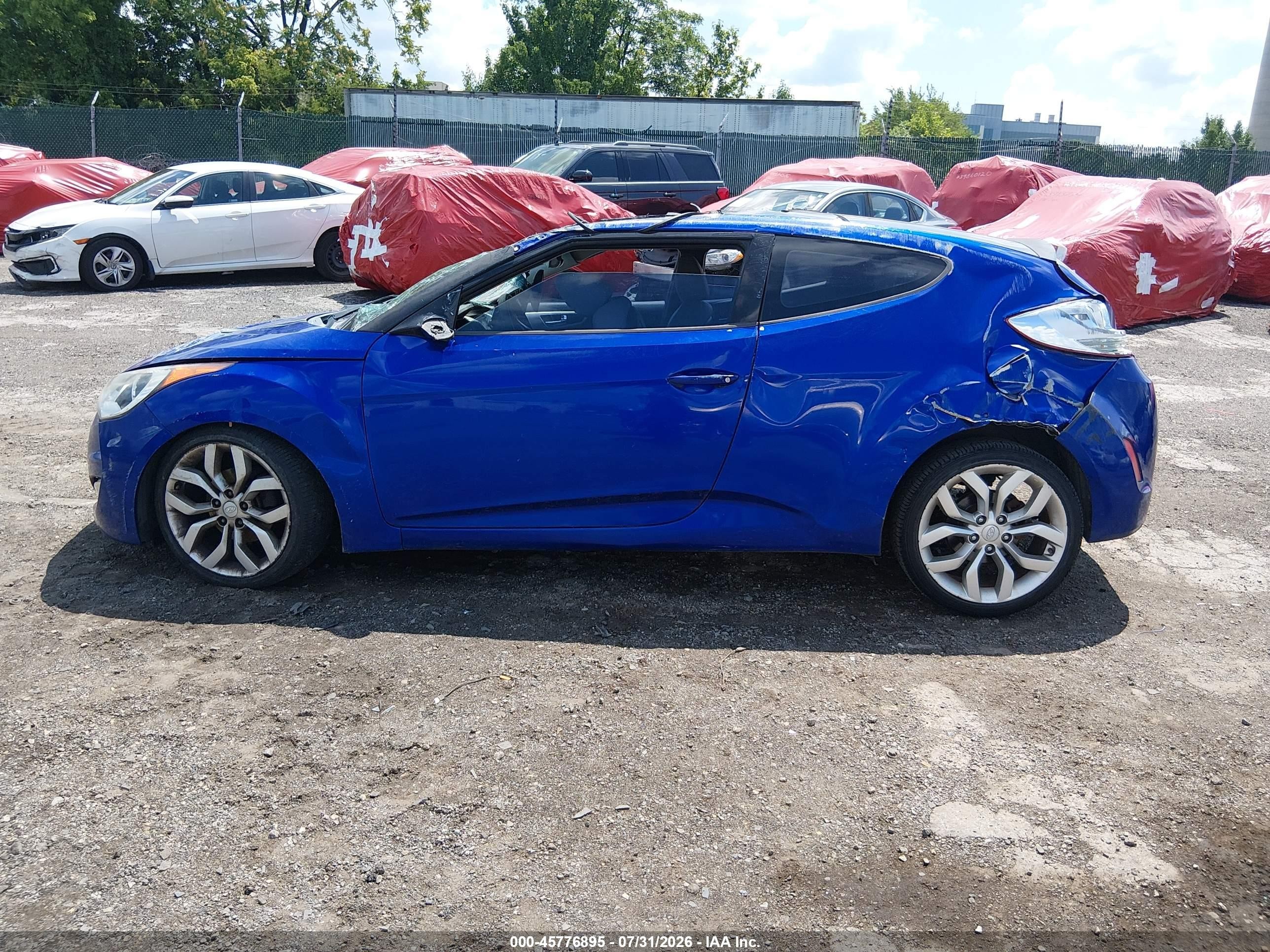 2012 Hyundai Veloster Base W/gray Blue vin: KMHTC6AD9CU059839