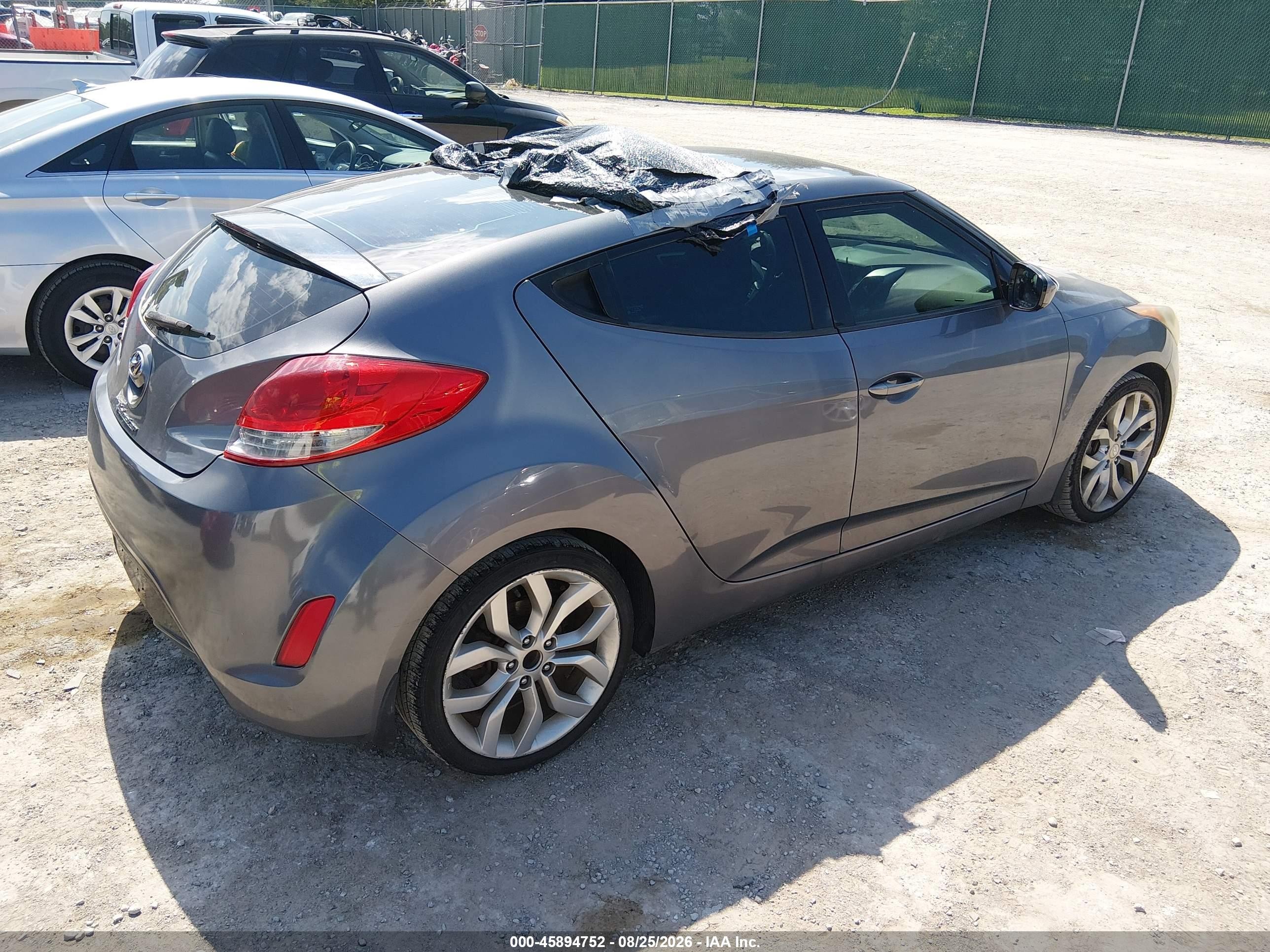 2012 Hyundai Veloster Base W/black Серый vin: KMHTC6AD9CU061526