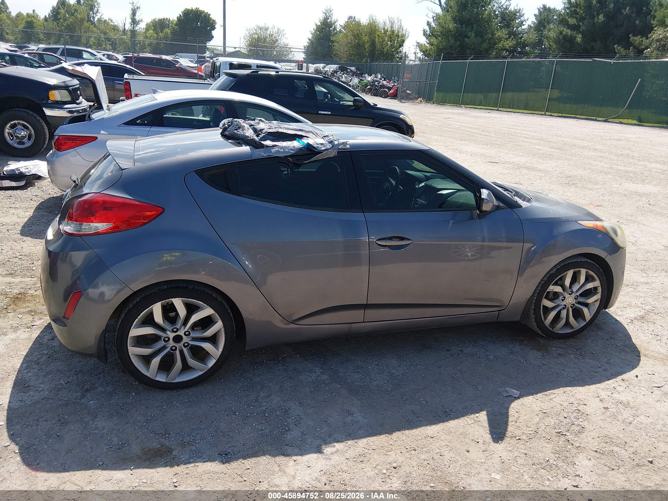 2012 Hyundai Veloster Base W/black Серый vin: KMHTC6AD9CU061526