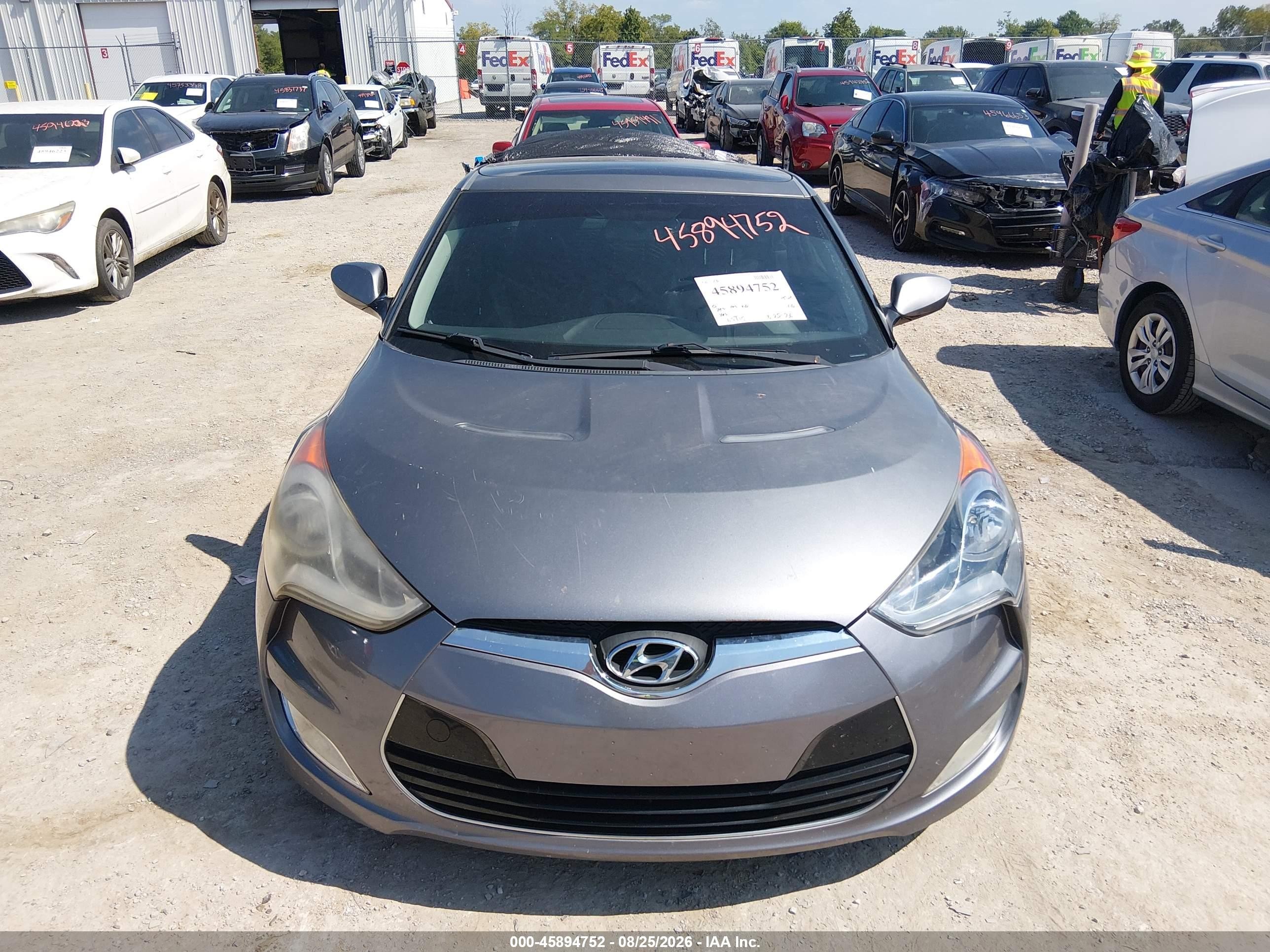 2012 Hyundai Veloster Base W/black Серый vin: KMHTC6AD9CU061526