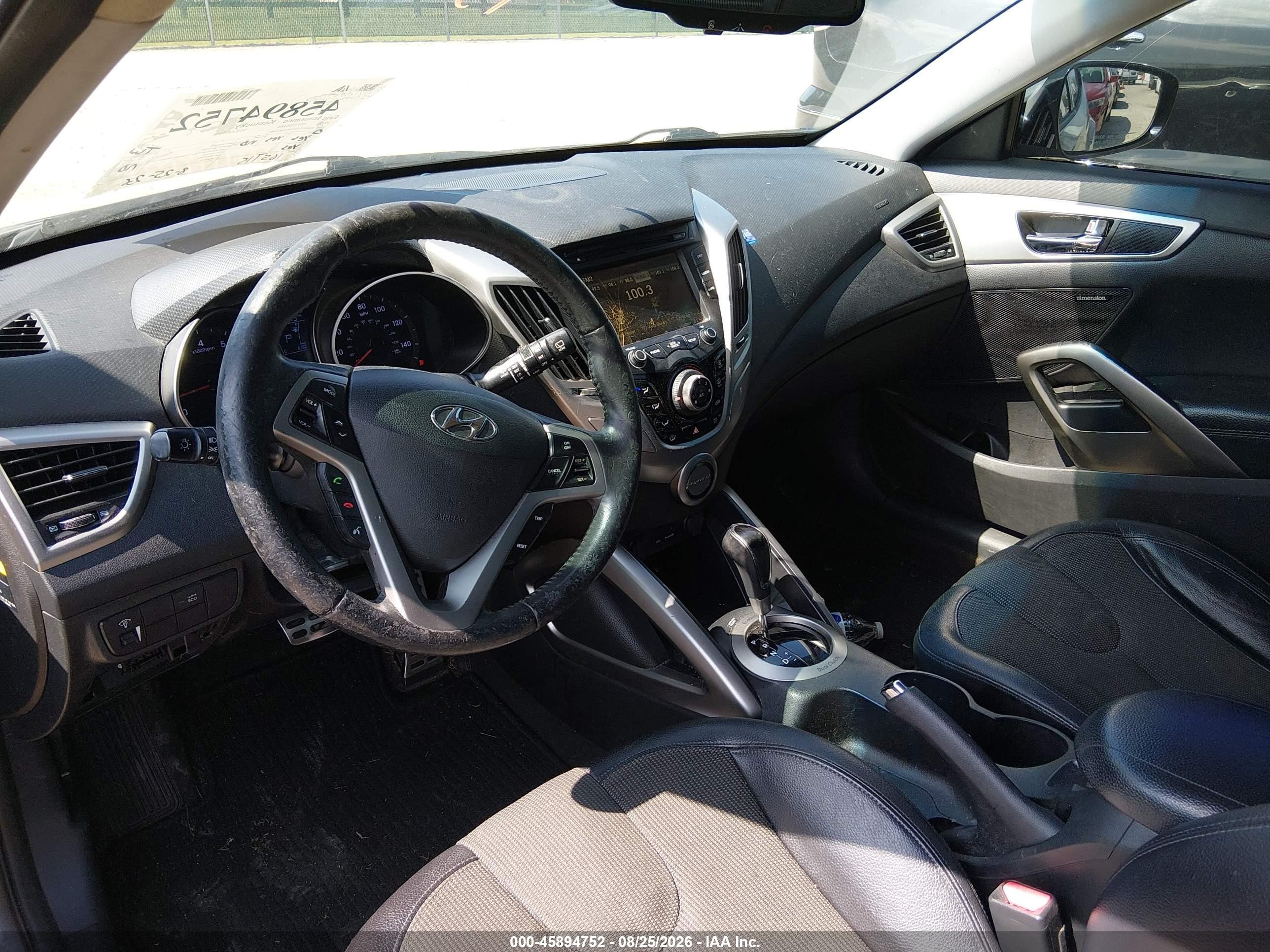 2012 Hyundai Veloster Base W/black Серый vin: KMHTC6AD9CU061526