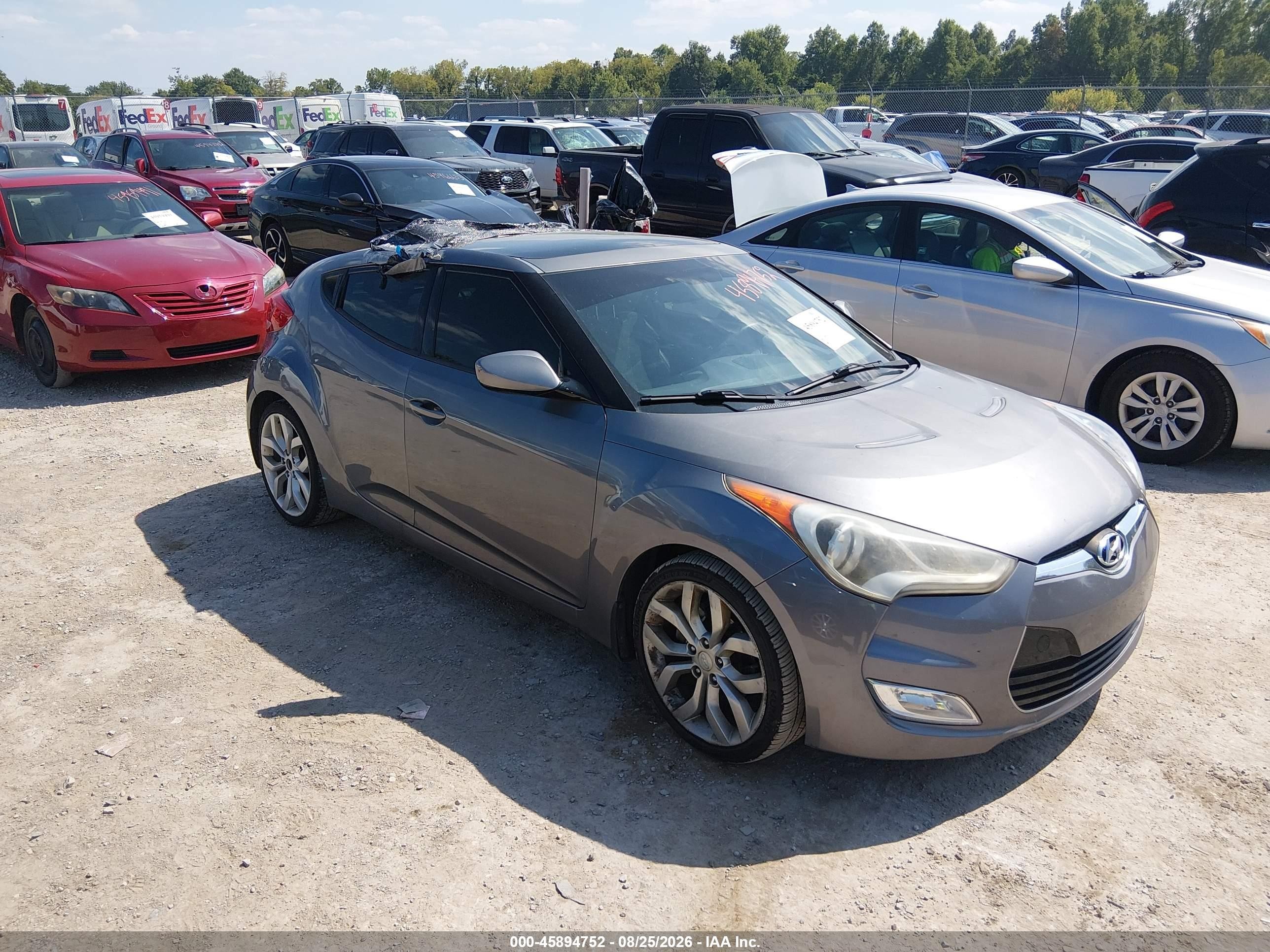 2012 Hyundai Veloster Base W/black Серый vin: KMHTC6AD9CU061526