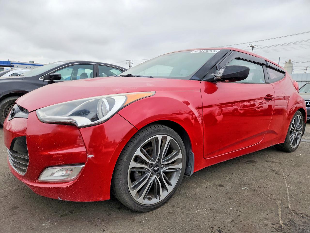 2013 Hyundai Veloster Base Burgundy vin: KMHTC6AD9DU089571