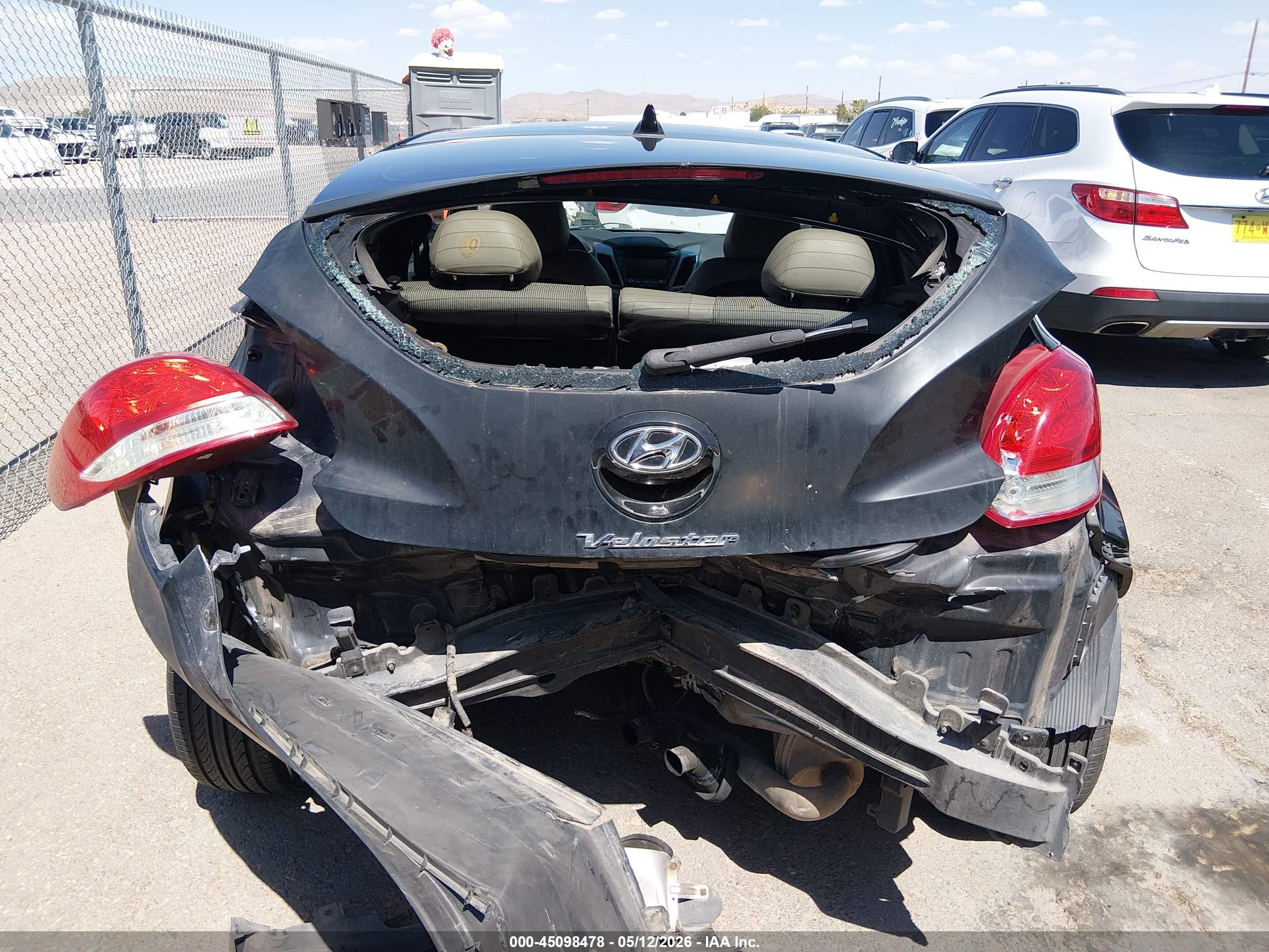 2013 Hyundai Veloster Base W/gray Black vin: KMHTC6AD9DU095290