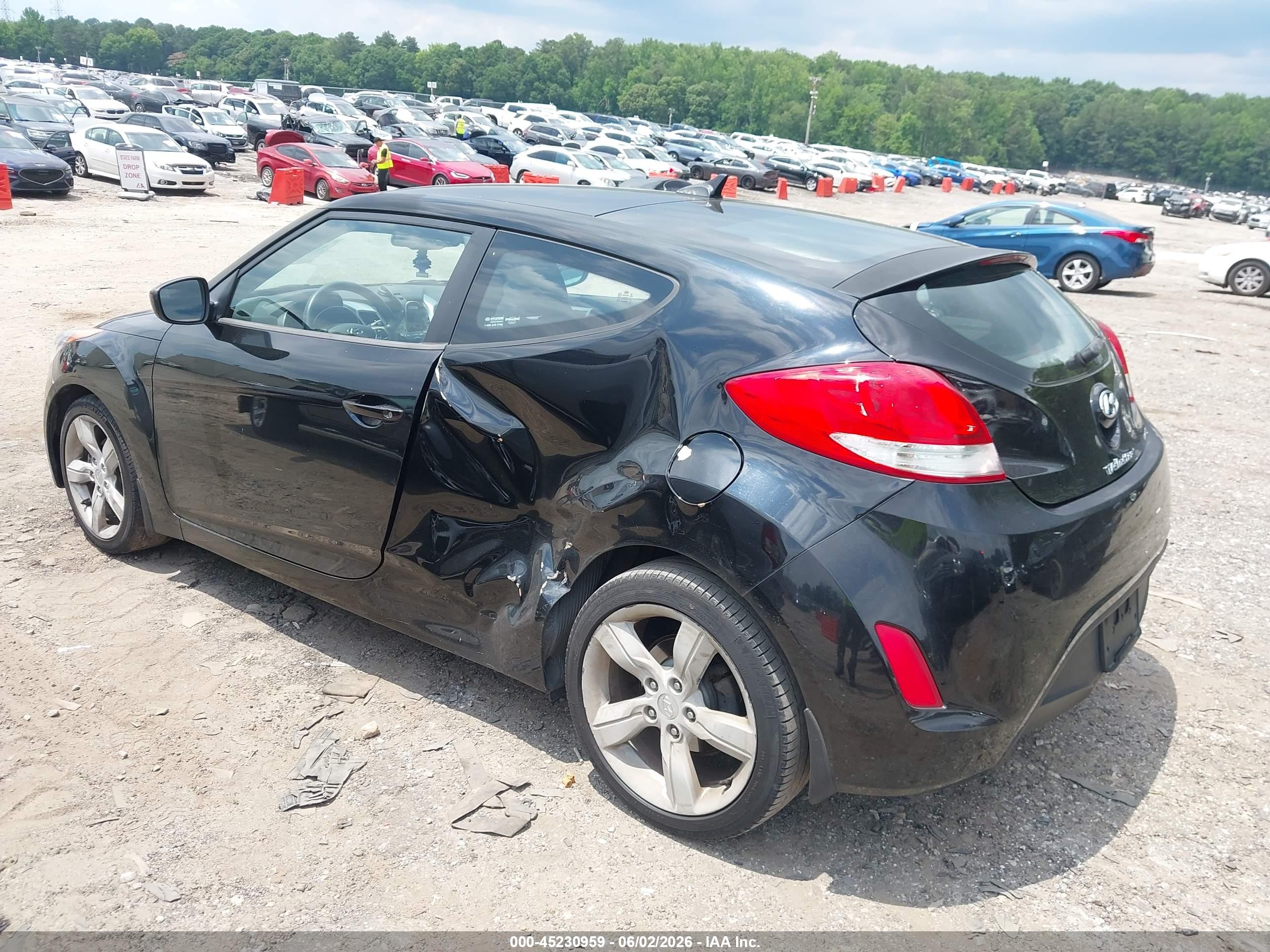 2013 Hyundai Veloster Base W/gray Черный vin: KMHTC6AD9DU134489