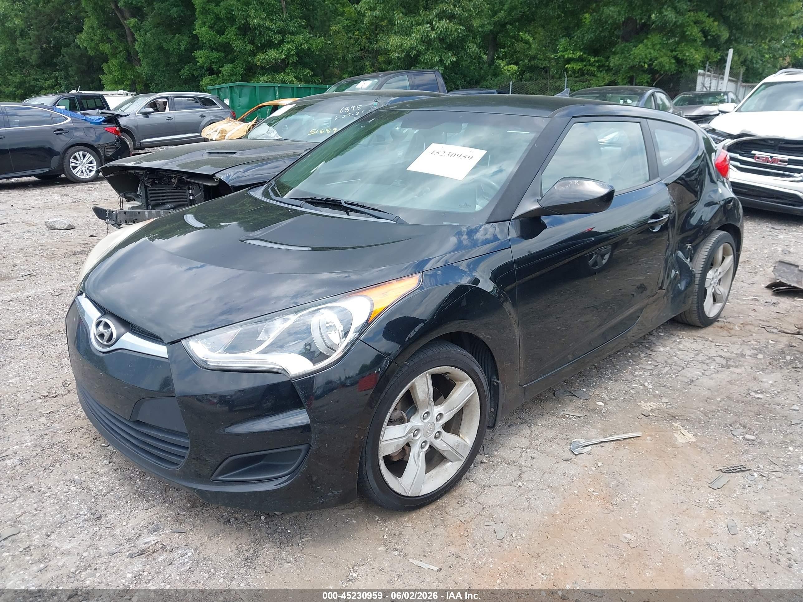 2013 Hyundai Veloster Base W/gray Черный vin: KMHTC6AD9DU134489
