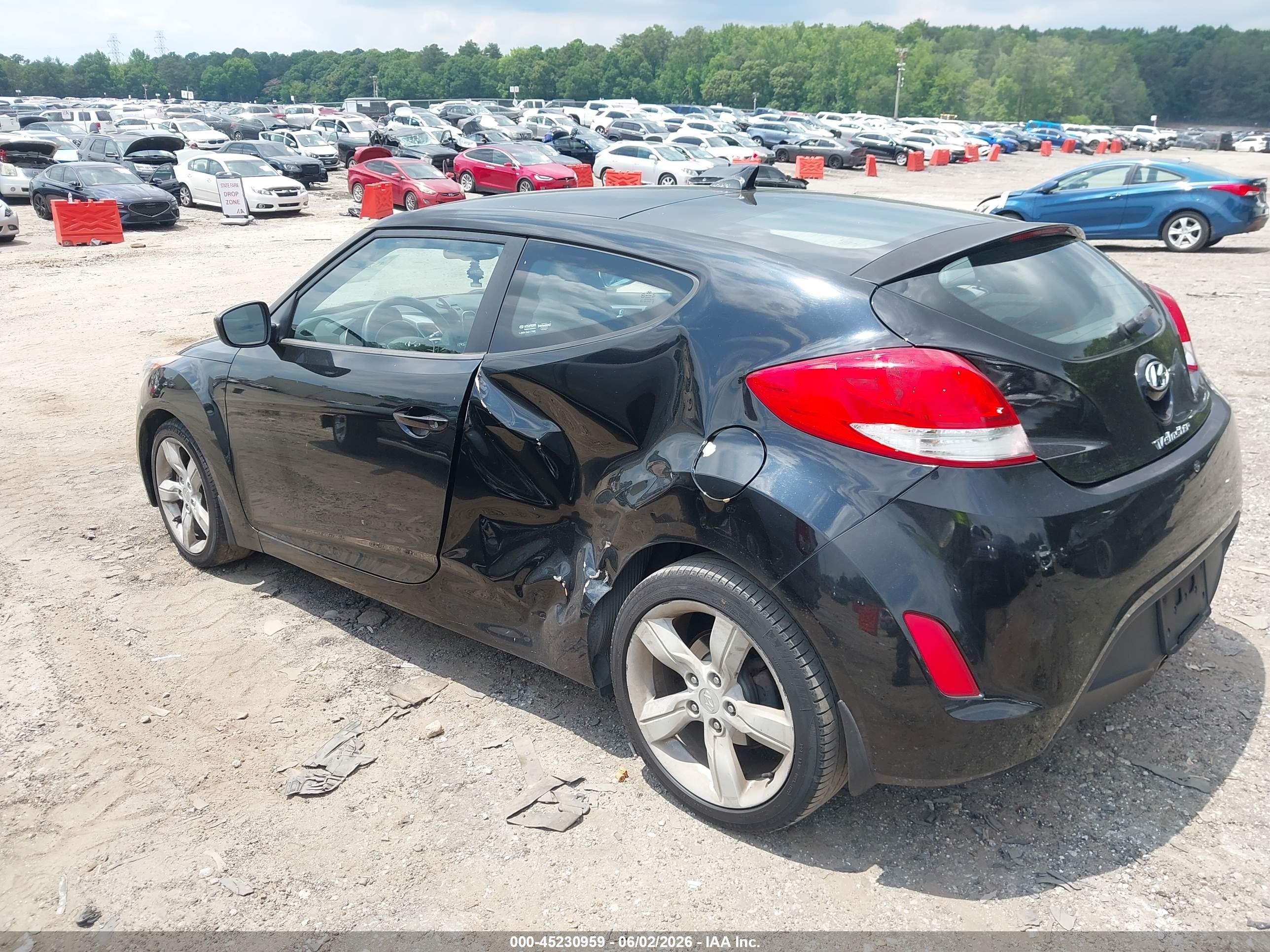 2013 Hyundai Veloster Base W/gray Черный vin: KMHTC6AD9DU134489