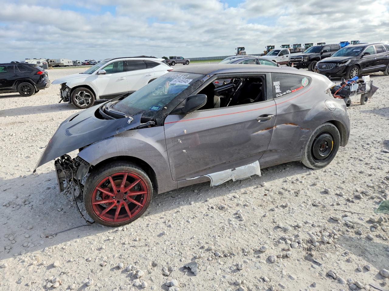 2013 Hyundai Veloster Base Silver vin: KMHTC6AD9DU166990
