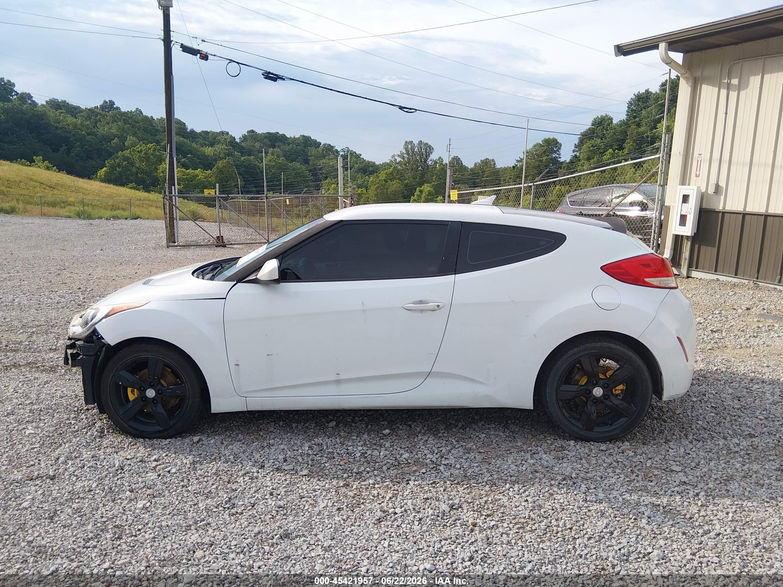 2014 Hyundai Veloster Base W/black White vin: KMHTC6AD9EU182849