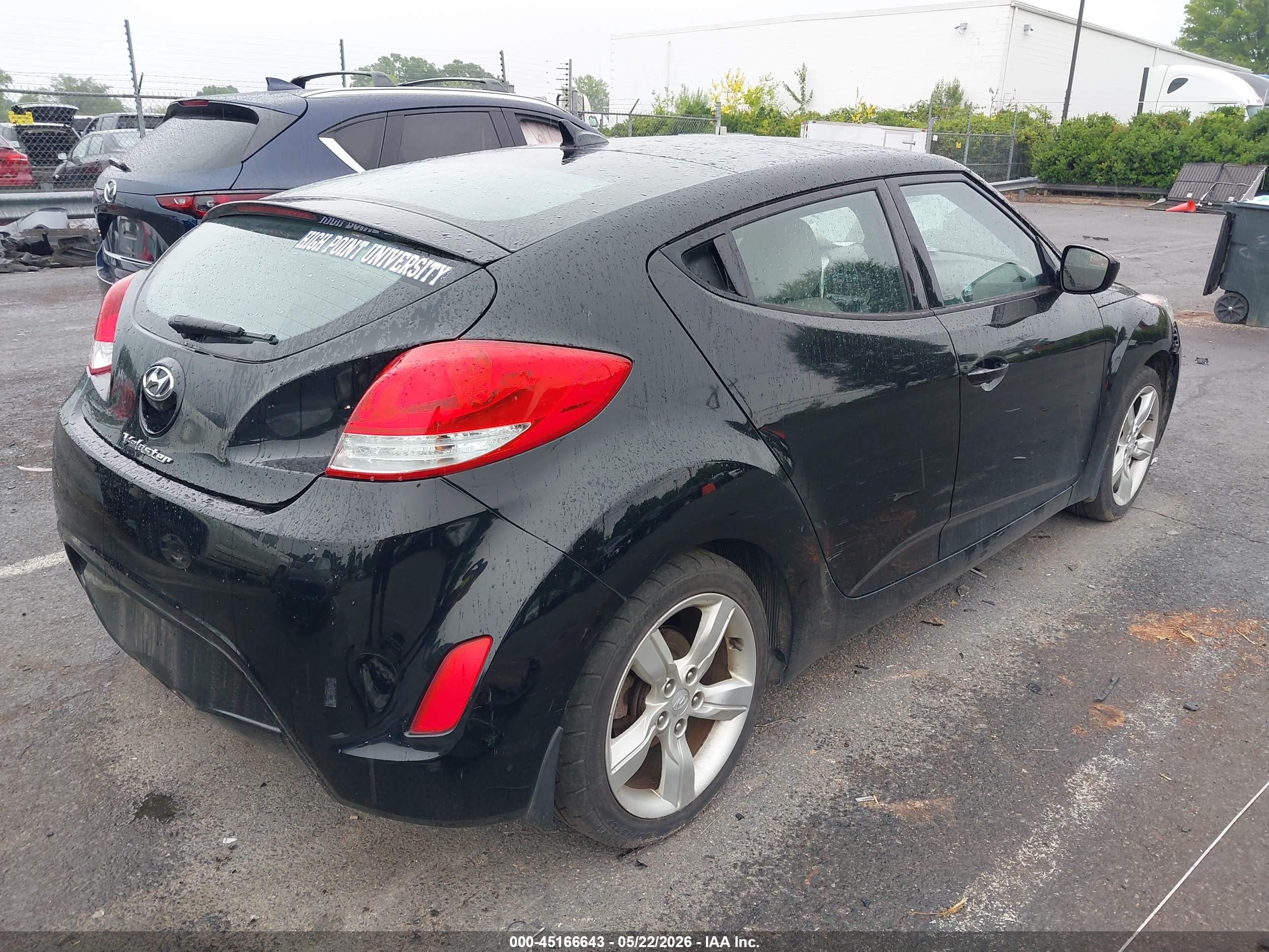 2014 Hyundai Veloster Base W/gray Черный vin: KMHTC6AD9EU199148