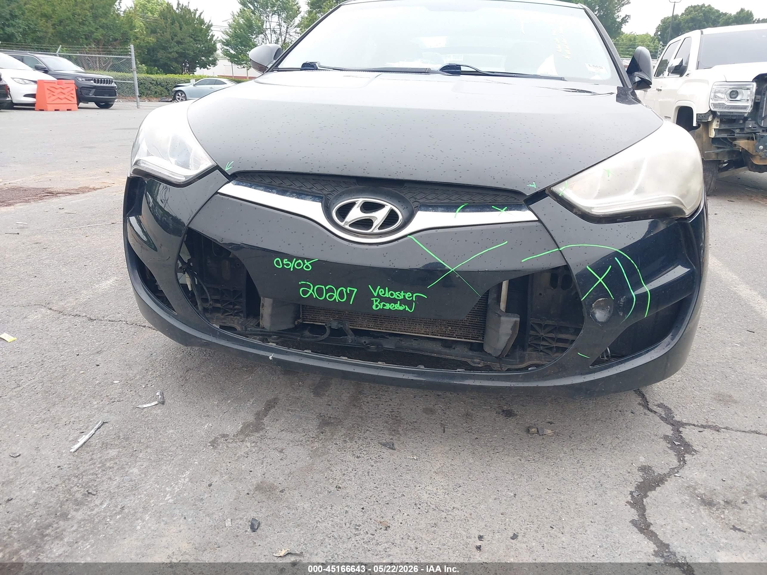 2014 Hyundai Veloster Base W/gray Черный vin: KMHTC6AD9EU199148