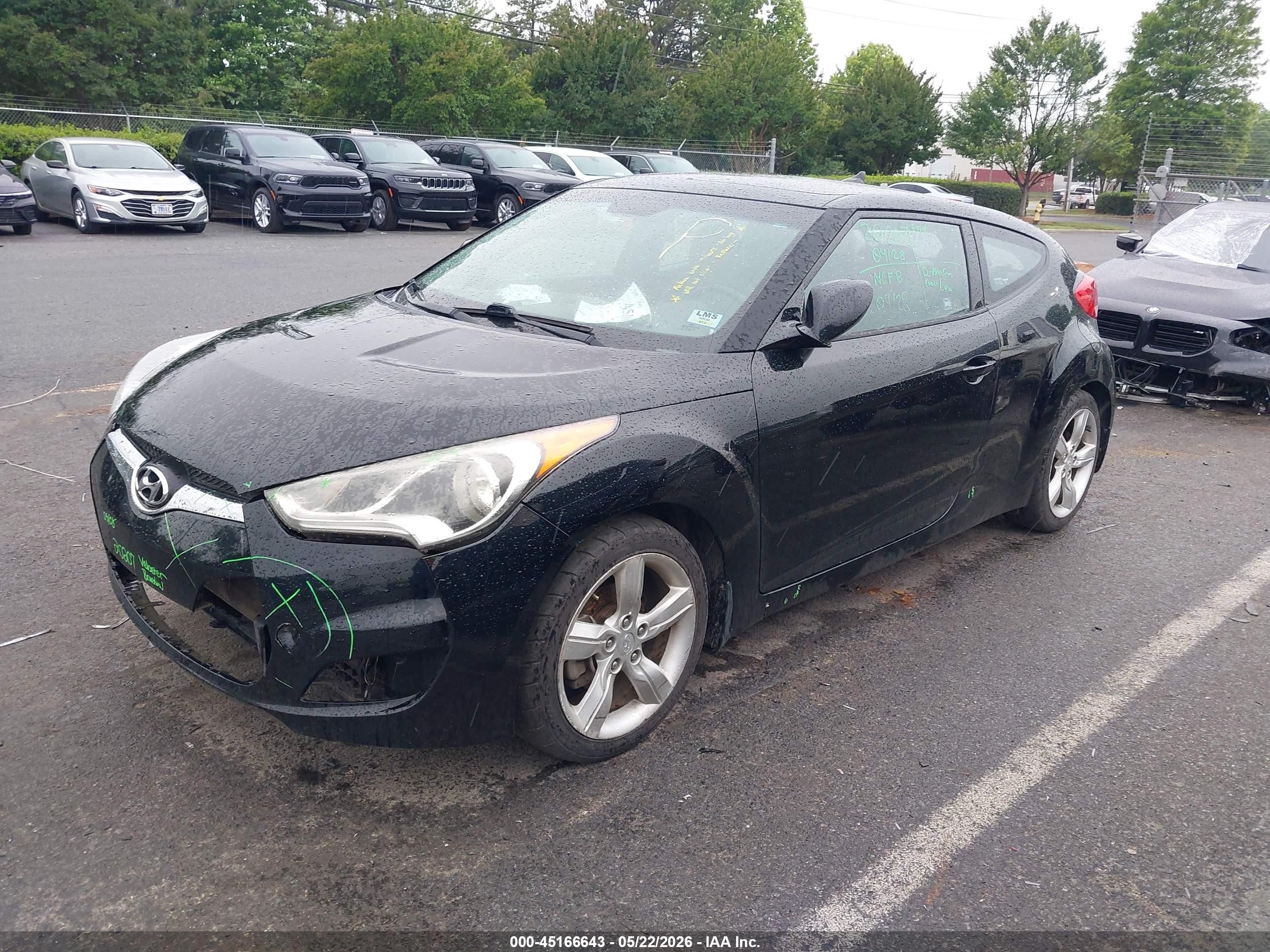 2014 Hyundai Veloster Base W/gray Черный vin: KMHTC6AD9EU199148