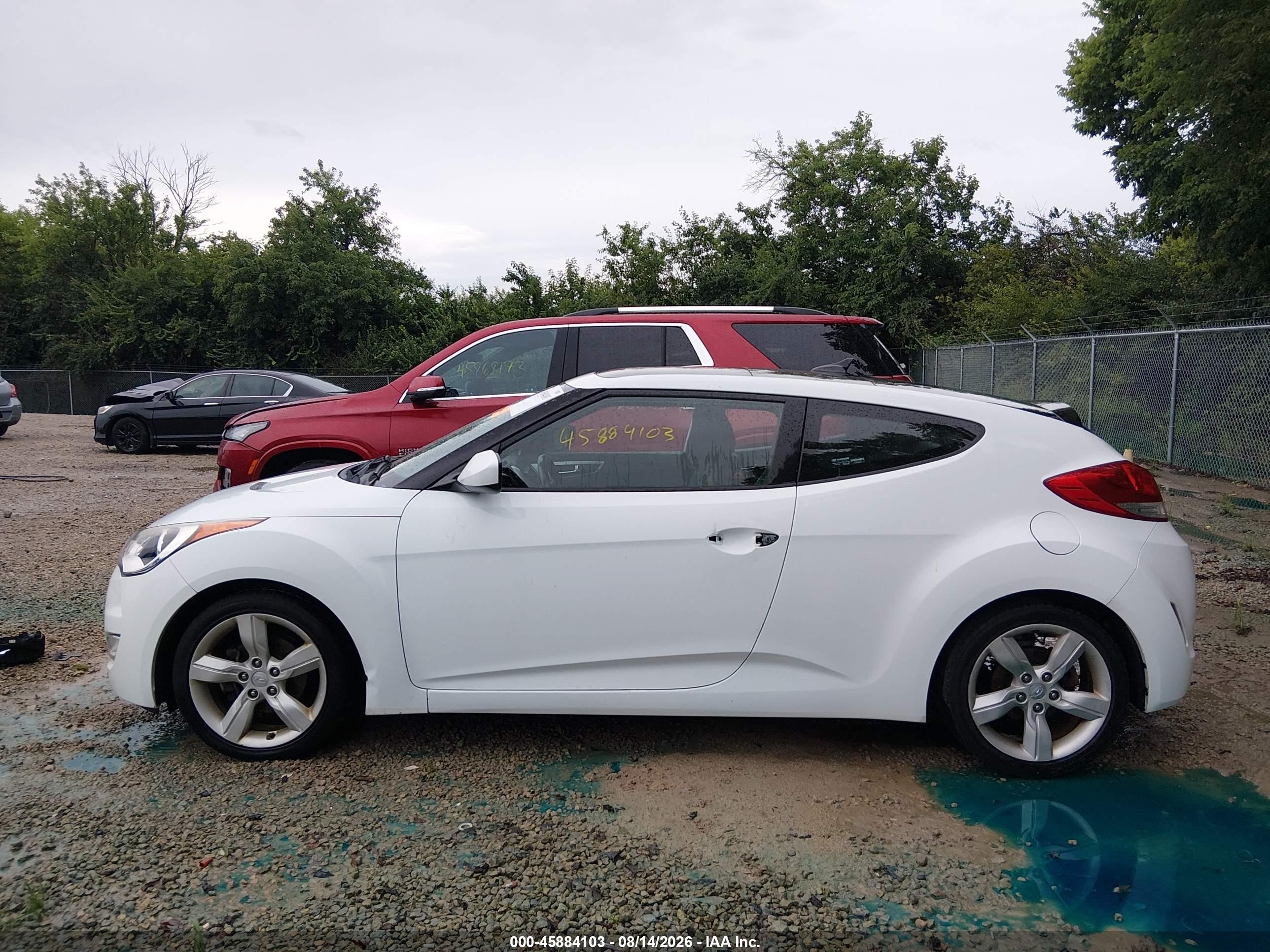 2014 Hyundai Veloster   White vin: KMHTC6AD9EU199280